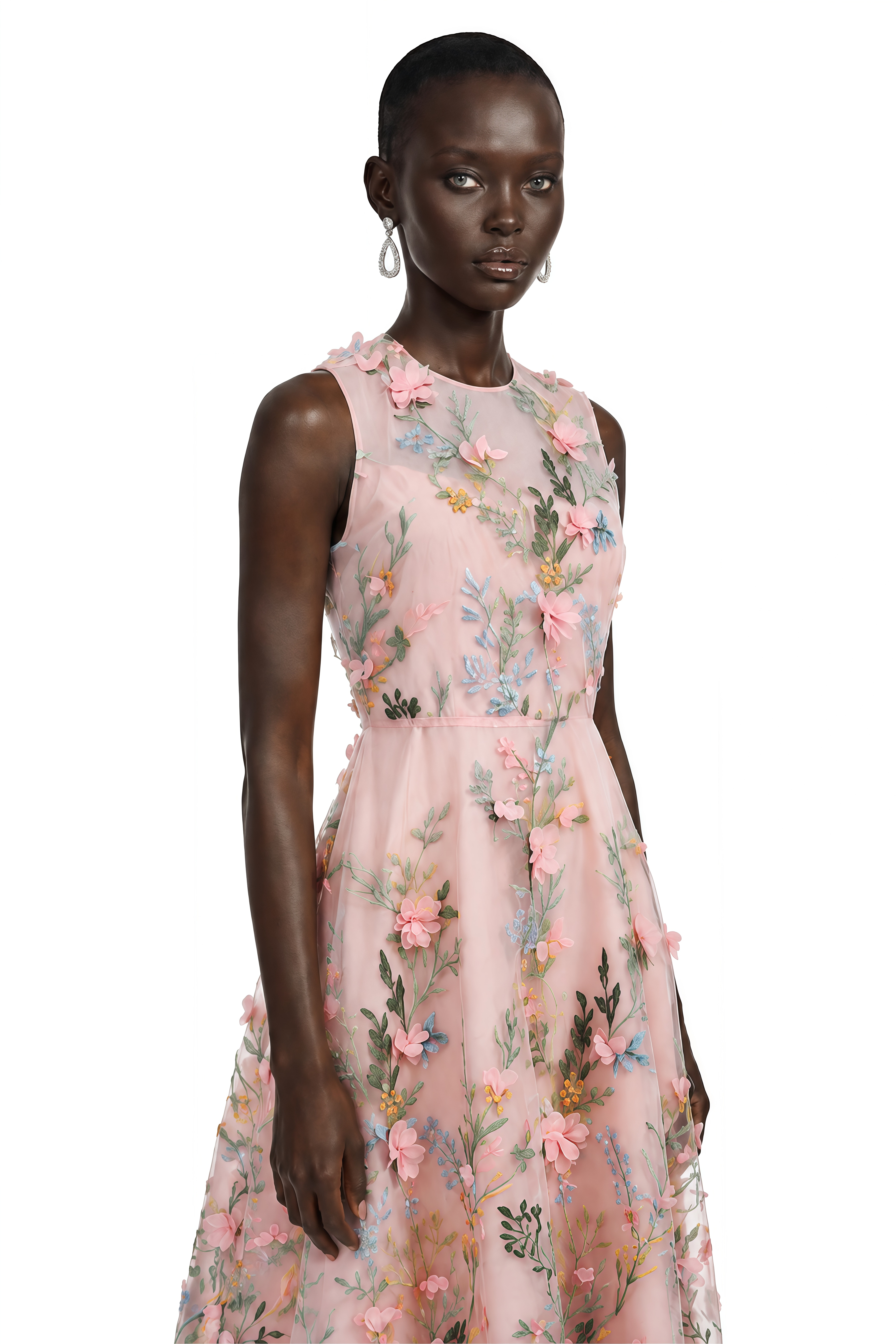 Elizabeth Pink Floral Print Sleeveless Maxi Dress
