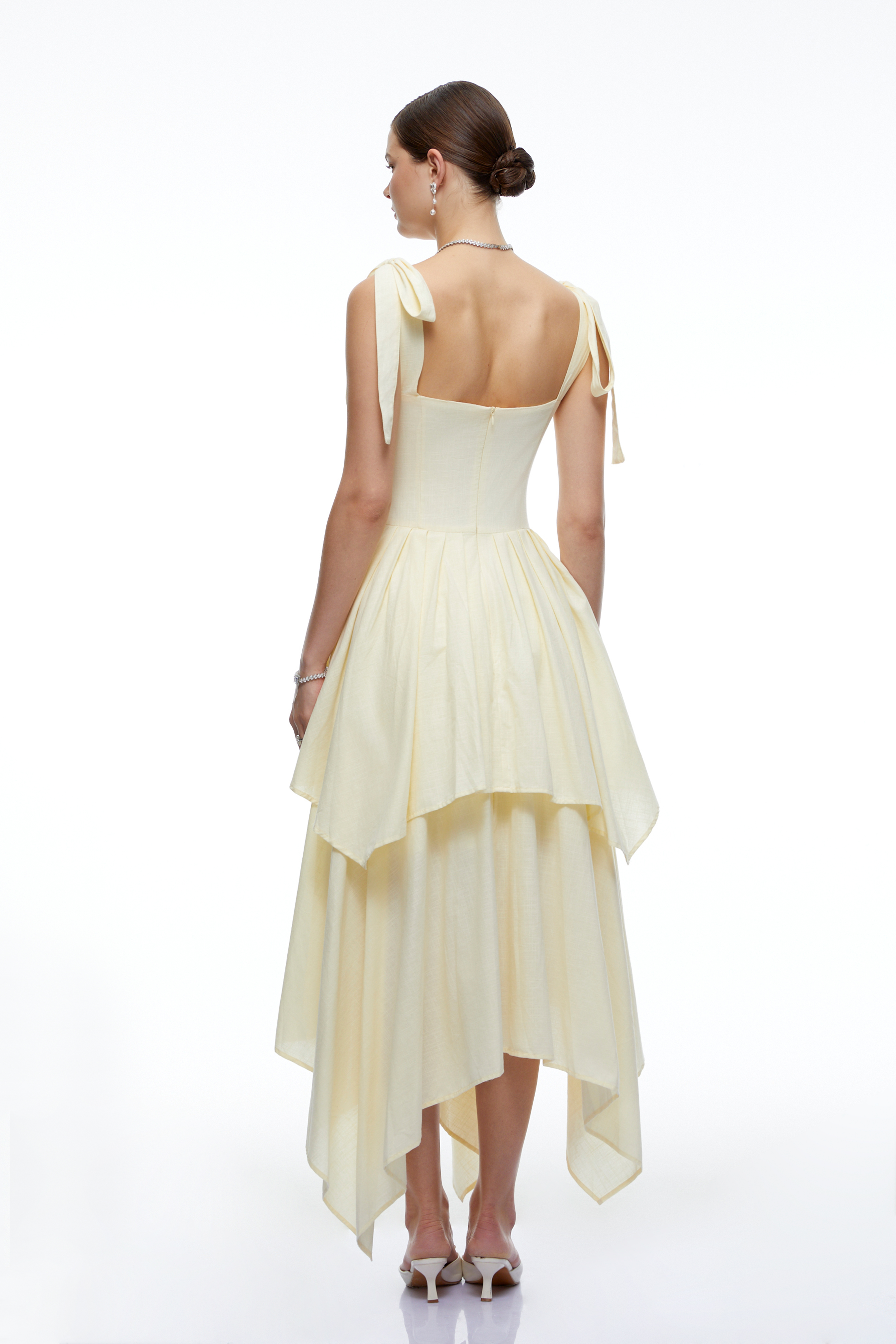 Elodie Yellow Sleeveless Ruffle Maxi Dress