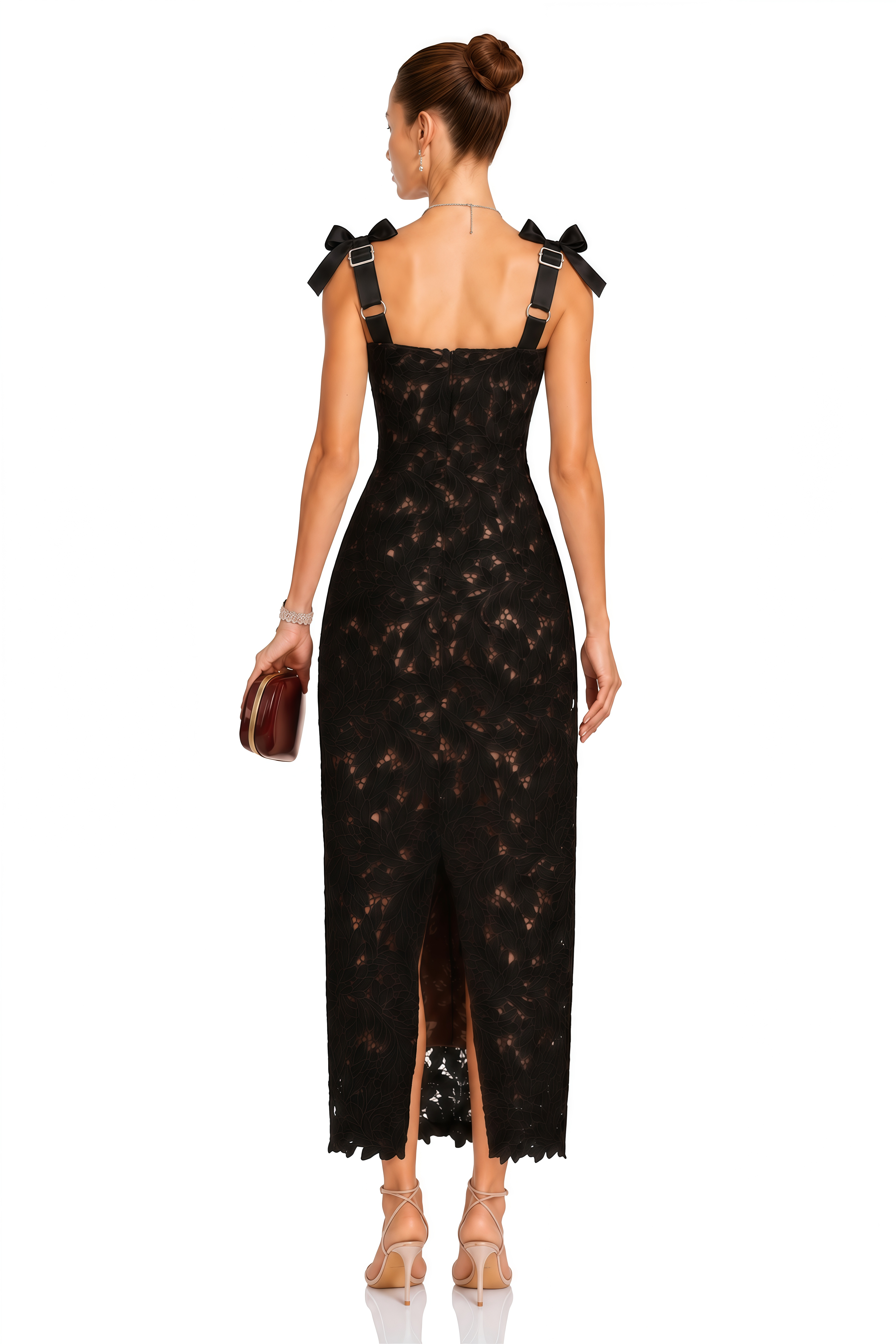 Eloise Black Floral Embroidered Maxi Dress