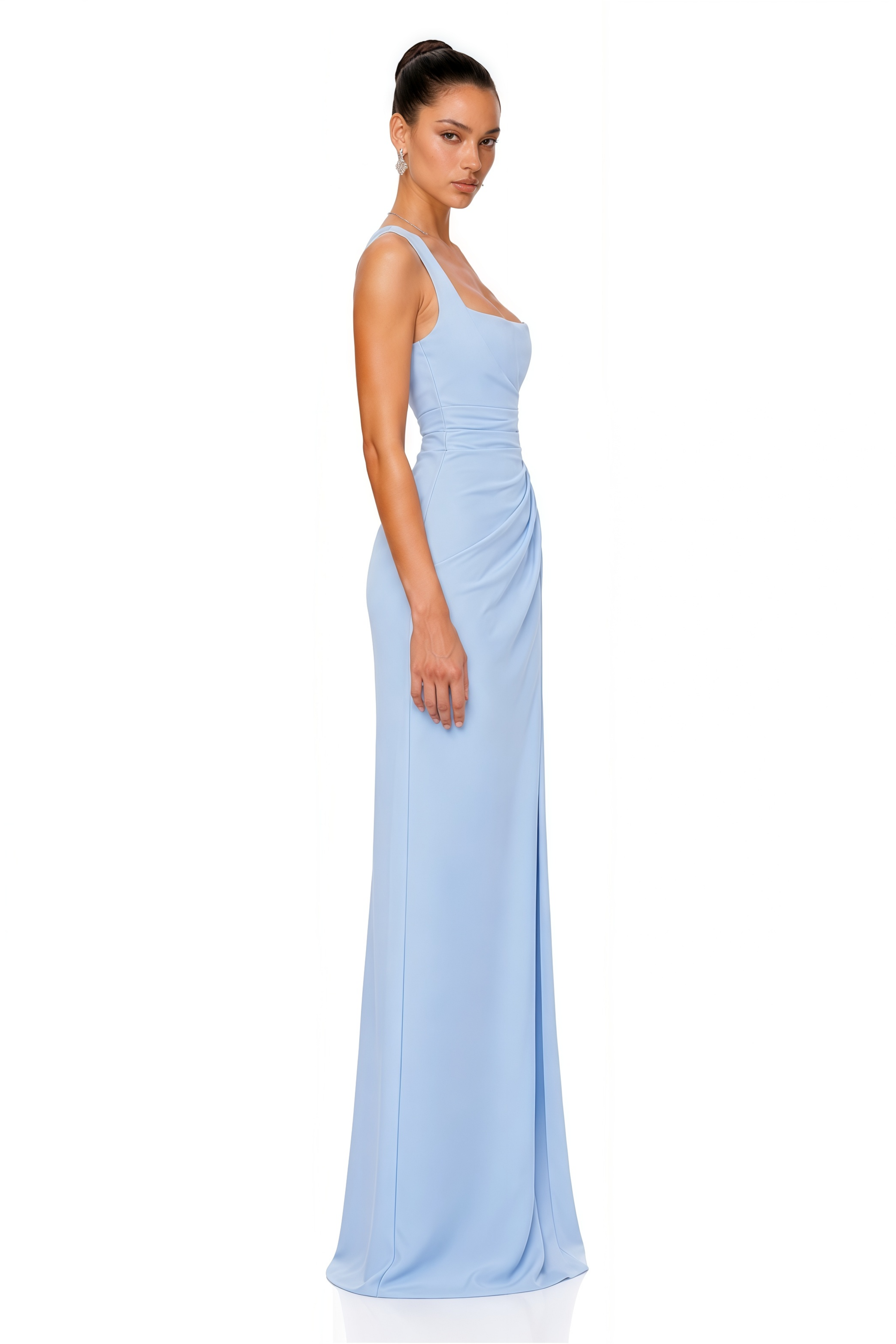 Eloise Blue Square Neck Corset Maxi Dress