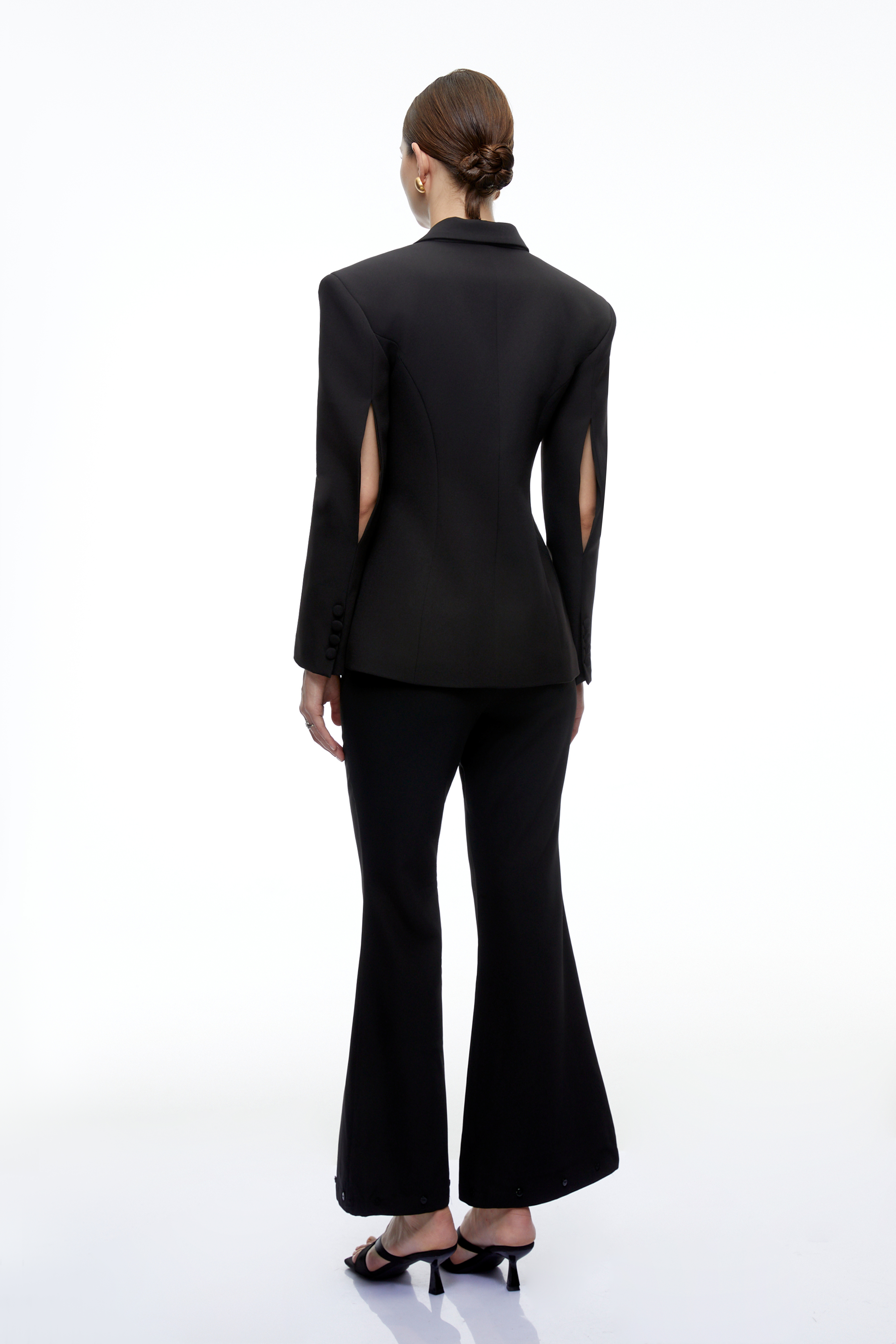 Emerie Black Cut-Out Tailored Blazer