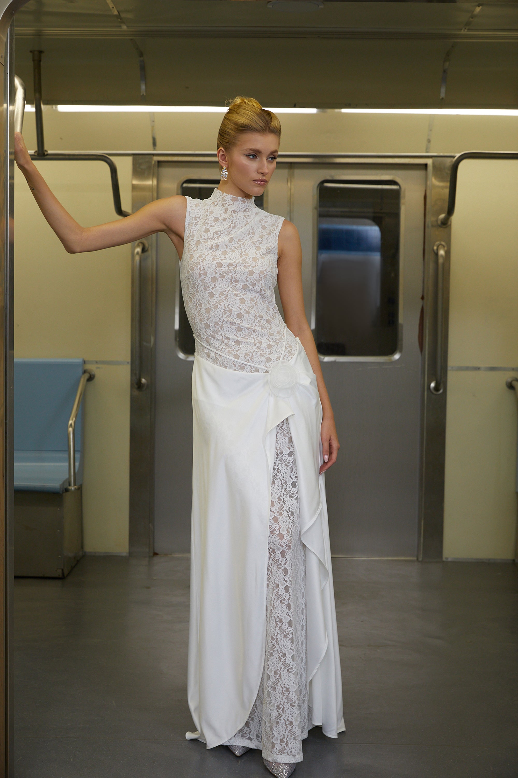 Emilia White Asymmetrical Floral Lace Maxi Dress – Miss Rosier