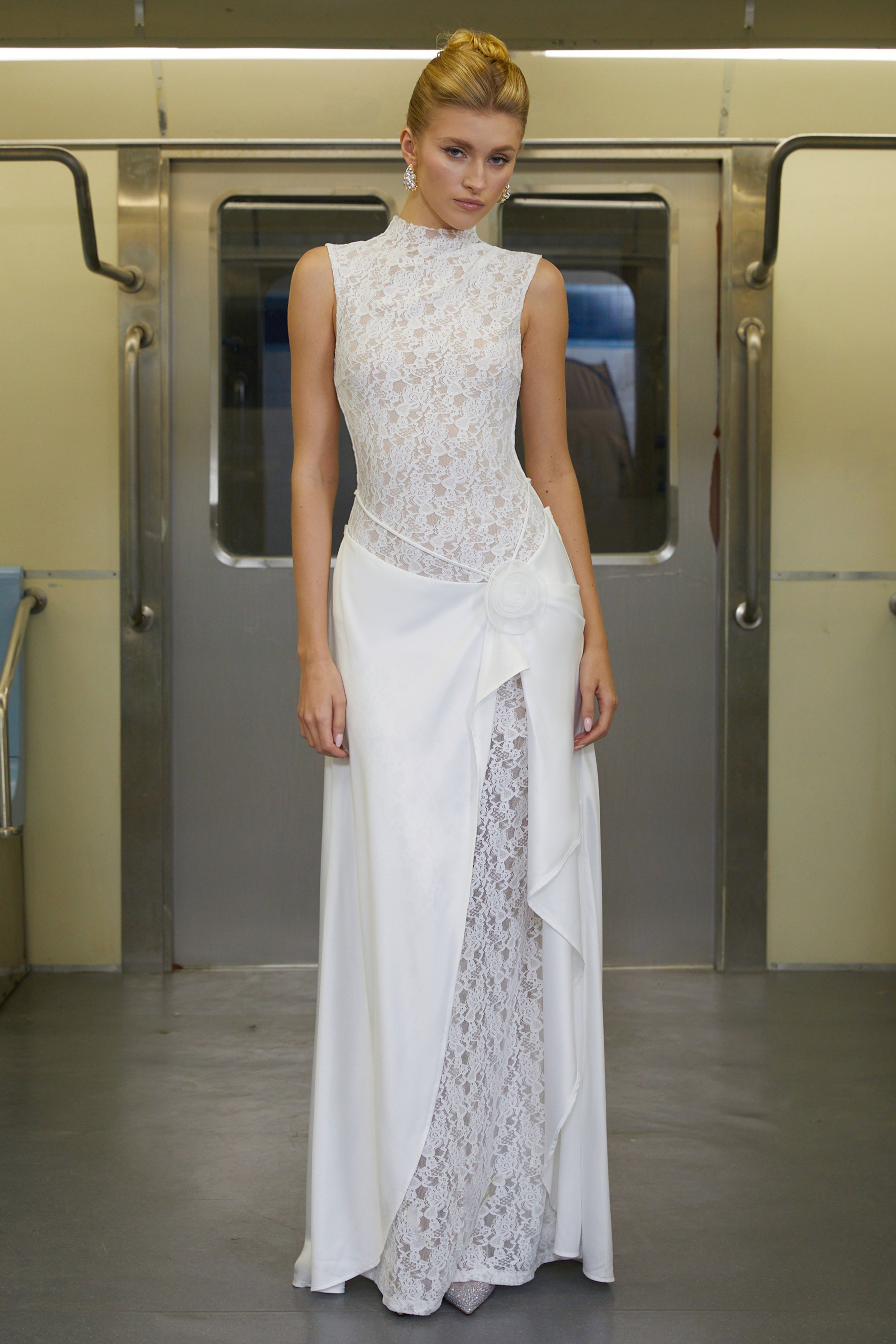 Emilia White Asymmetrical Floral Lace Maxi Dress – Miss Rosier