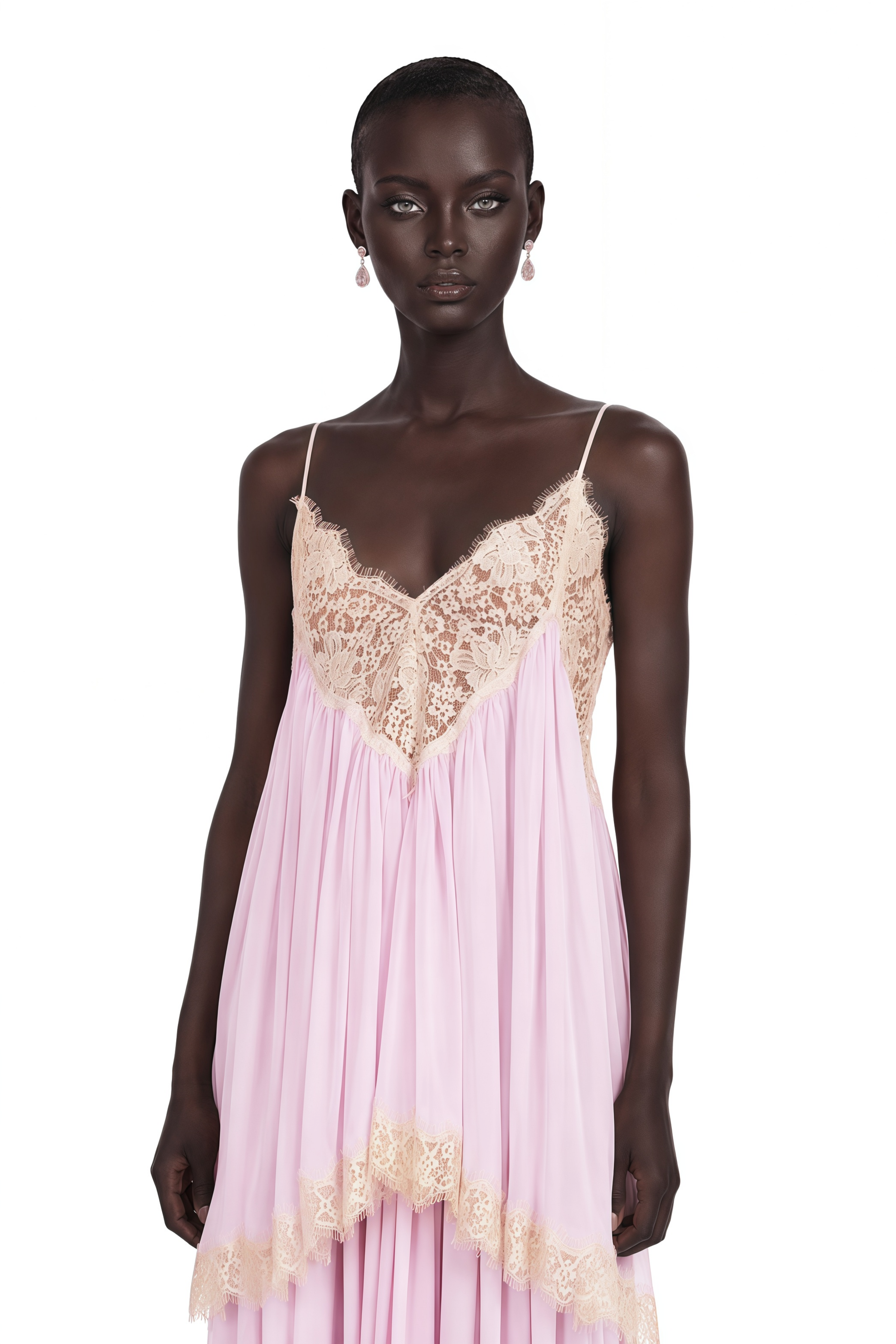 Esme Pink Ruffled Lace Trim Top & Trousers Set