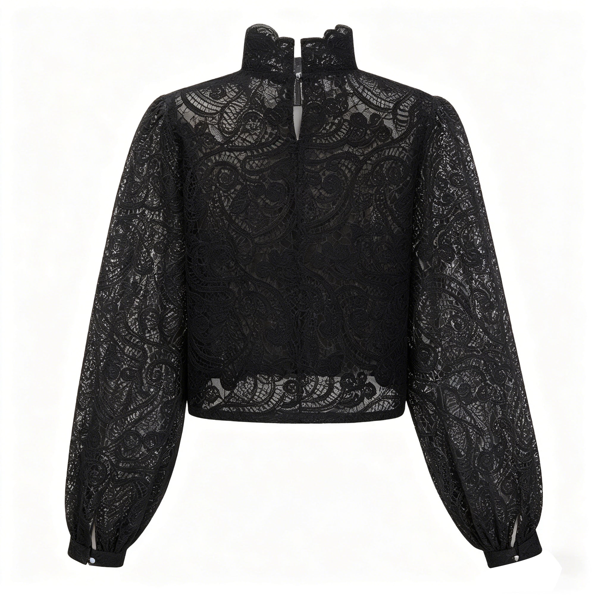Black Lace Blouse & Skirt Set