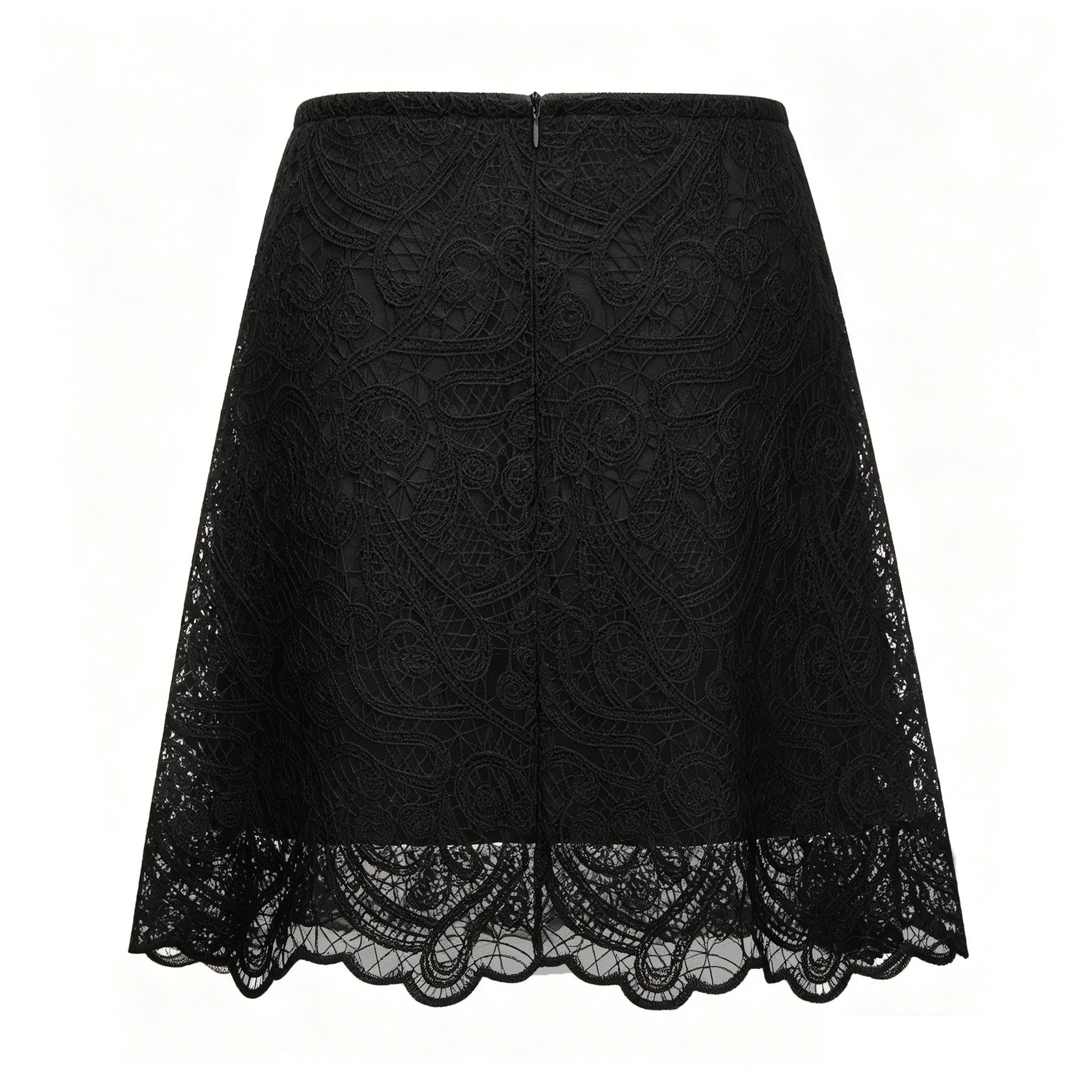Black Lace Blouse & Skirt Set