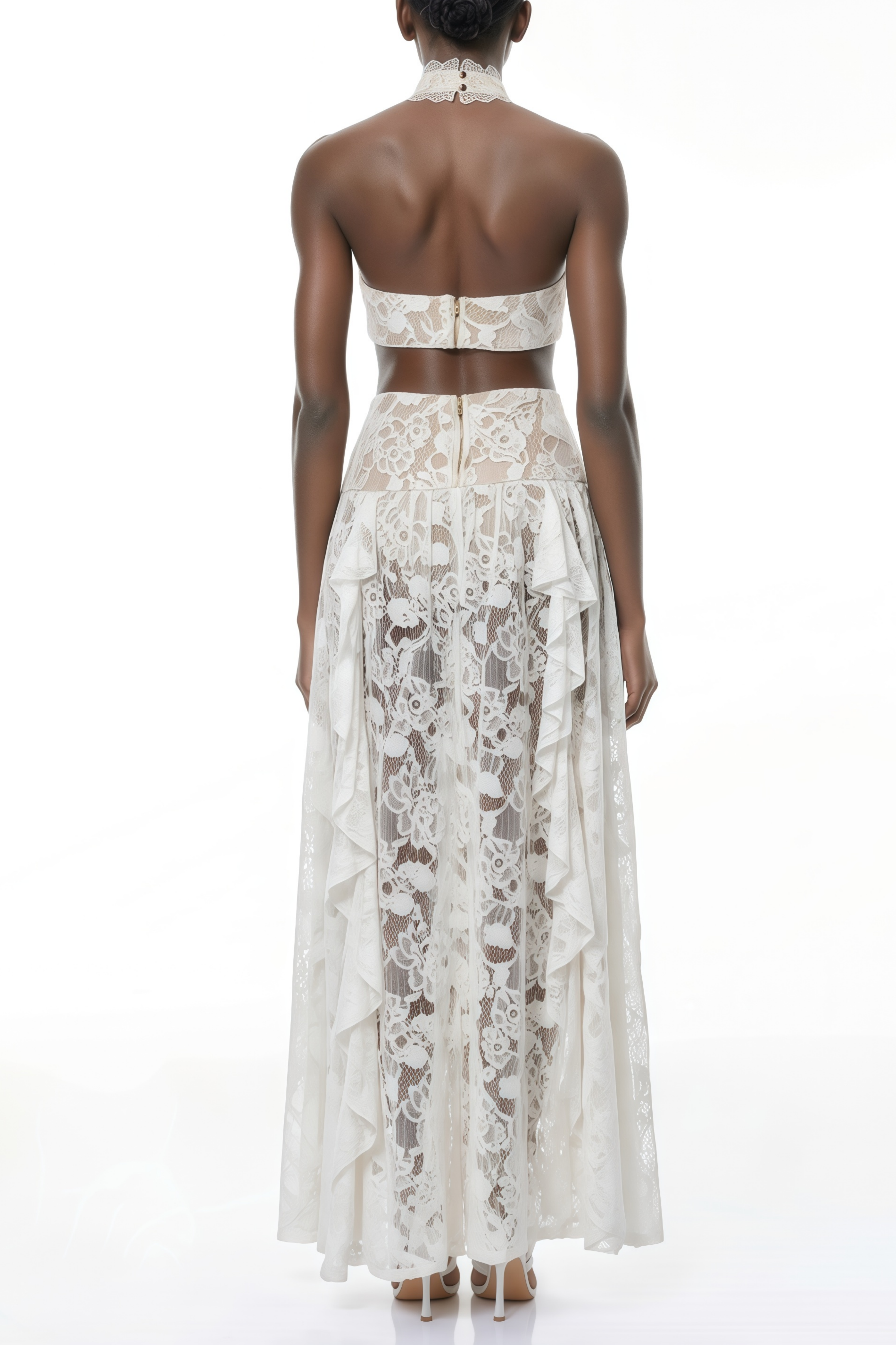Halterneck Lace Maxi Dress