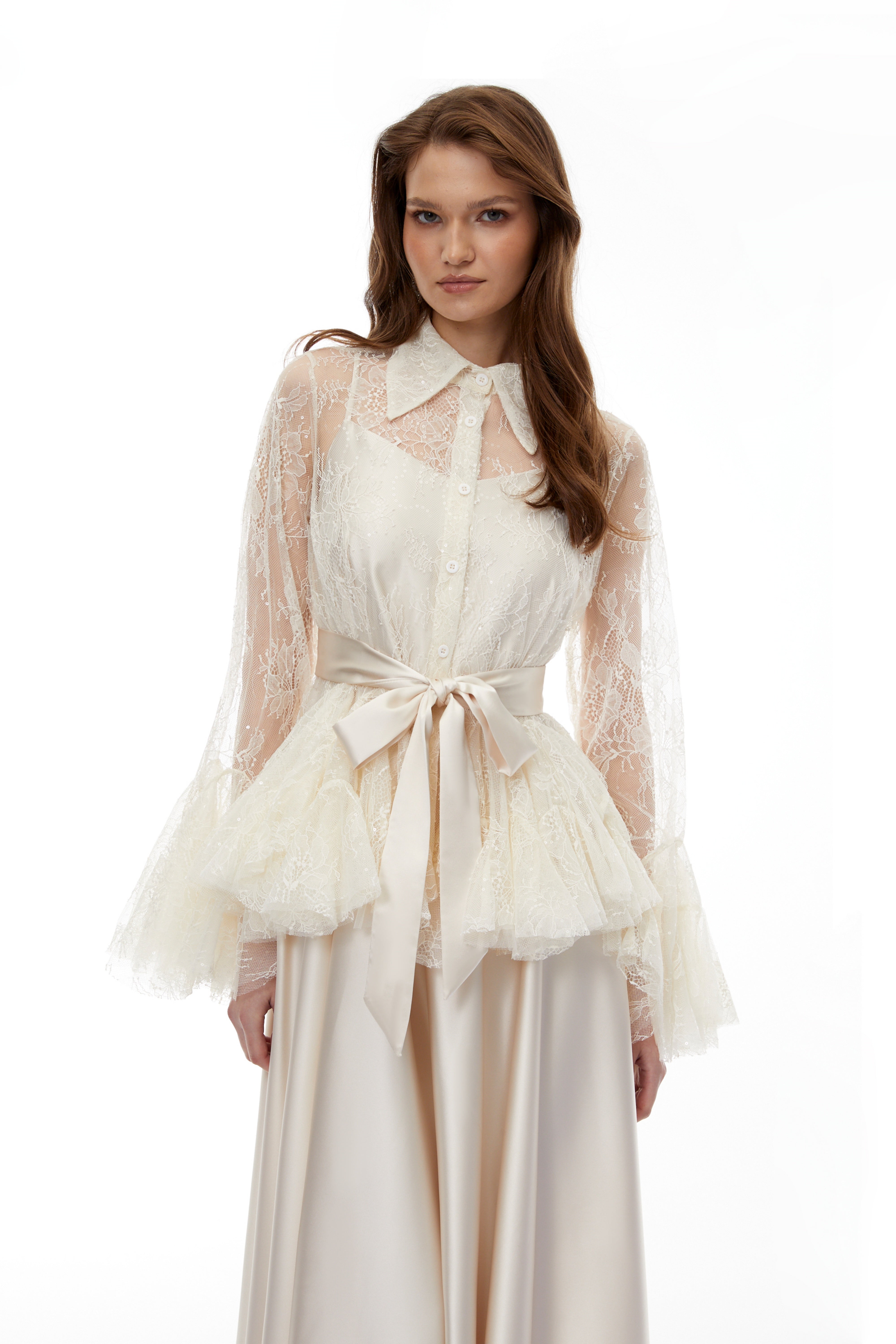 Floral Lace Blouse & Dress Set