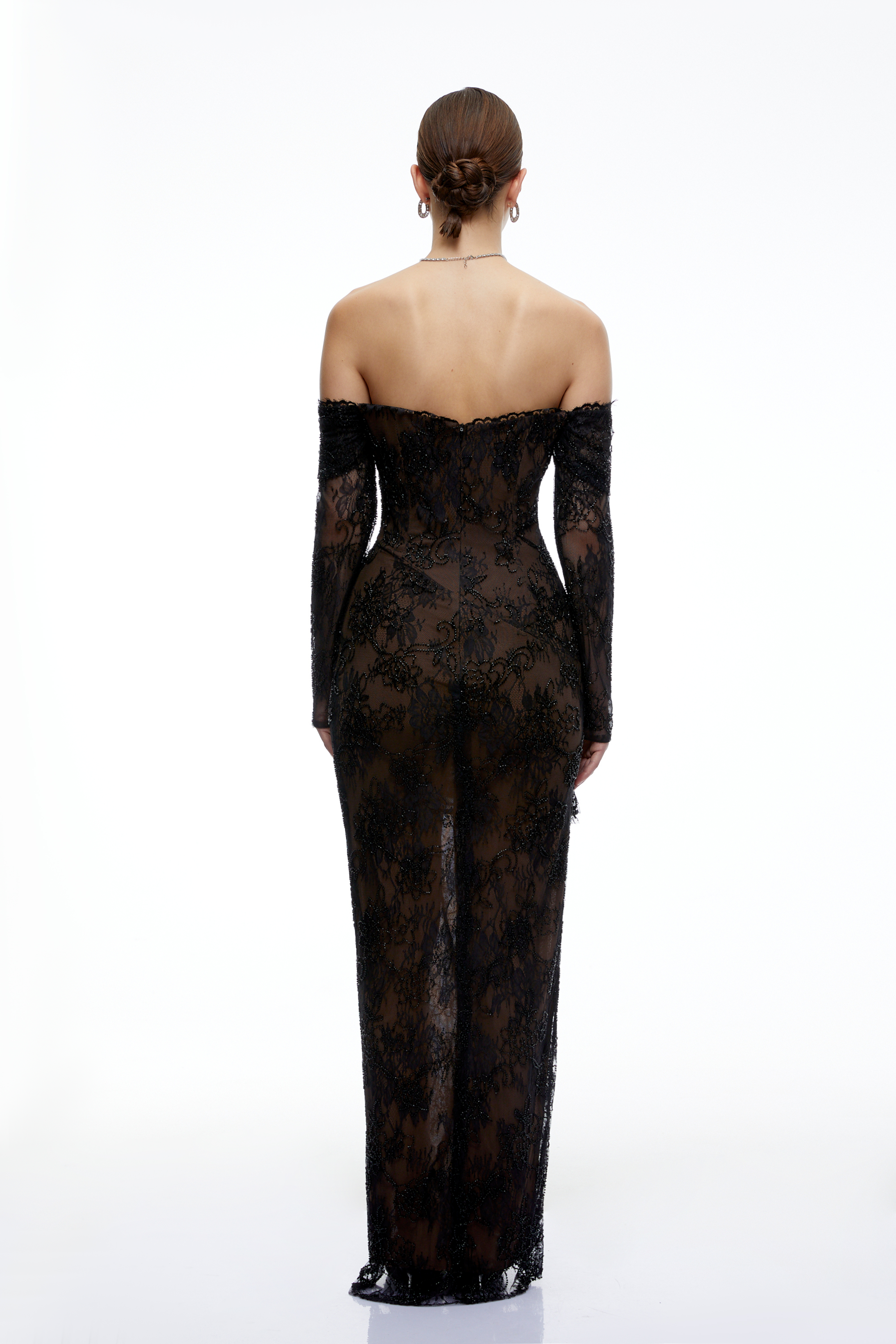 Fernanda Black Embellished Strapless Maxi Dress