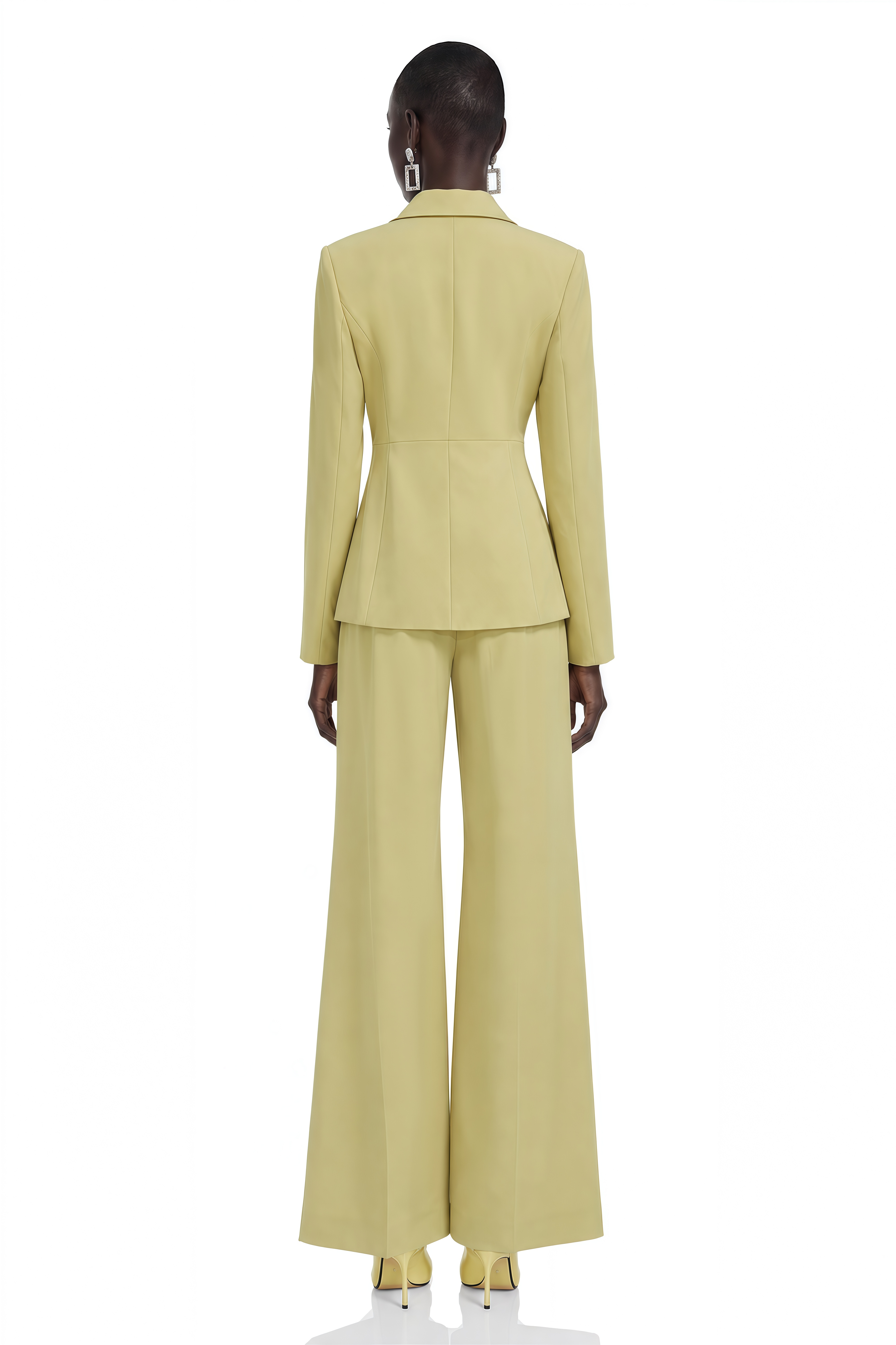 Fiorella Yellow Tailored Blazer & Wide-Leg Trousers Set