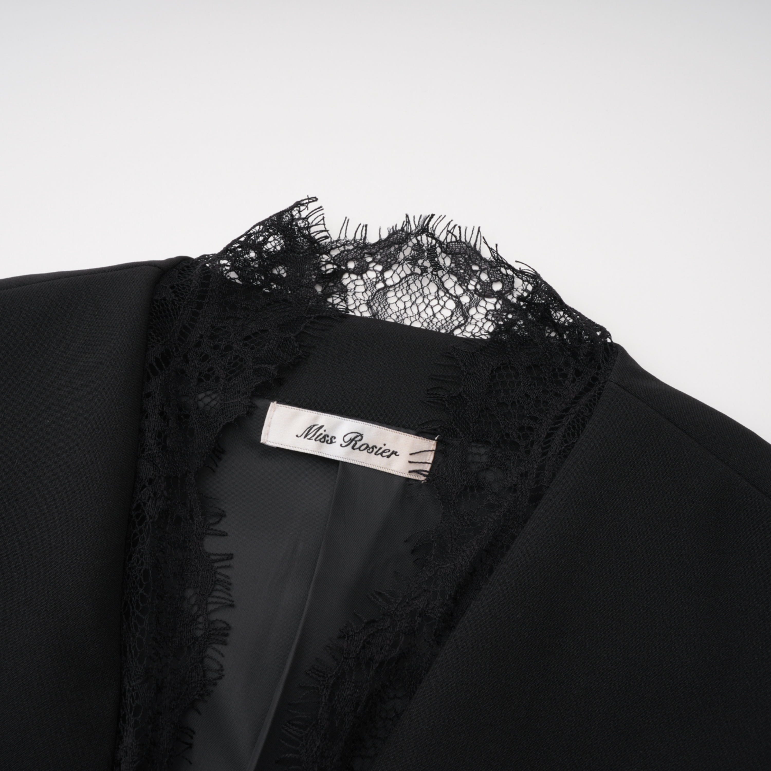 Florbela Black Lace Panel Blazer & Trouser Set