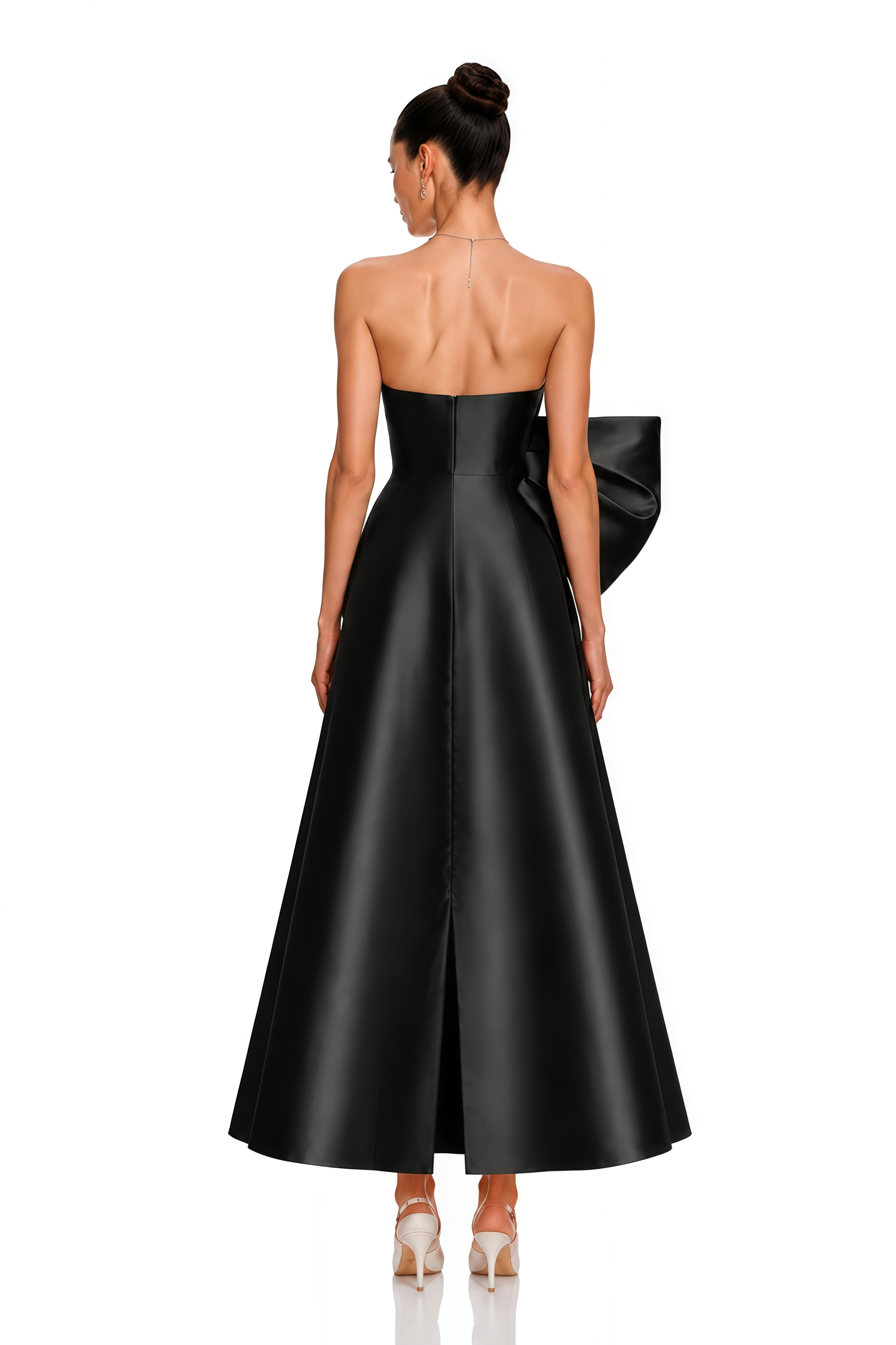 Frankie Black Strapless Oversized Bow Maxi Dress