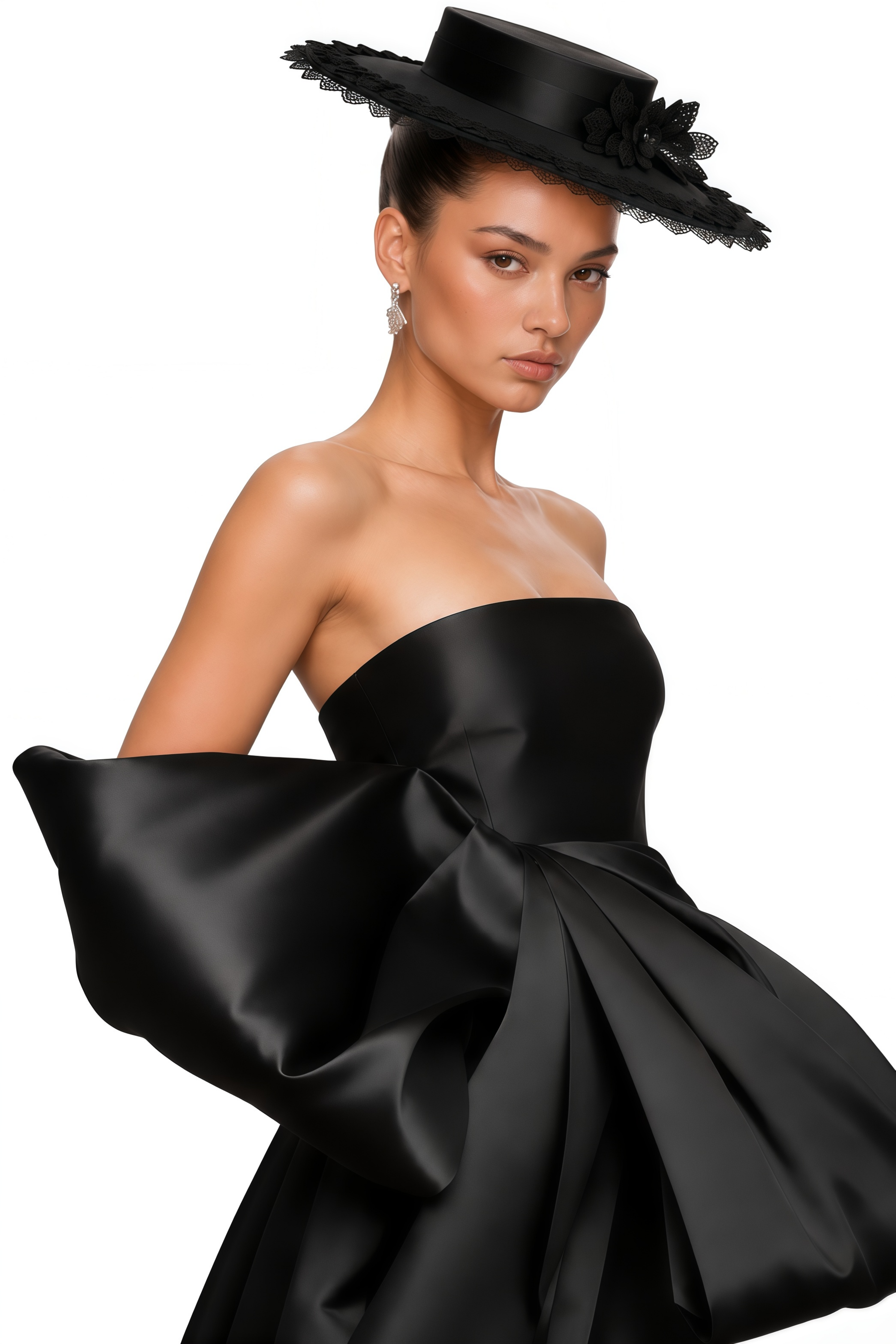 Frankie Black Strapless Oversized Bow Maxi Dress