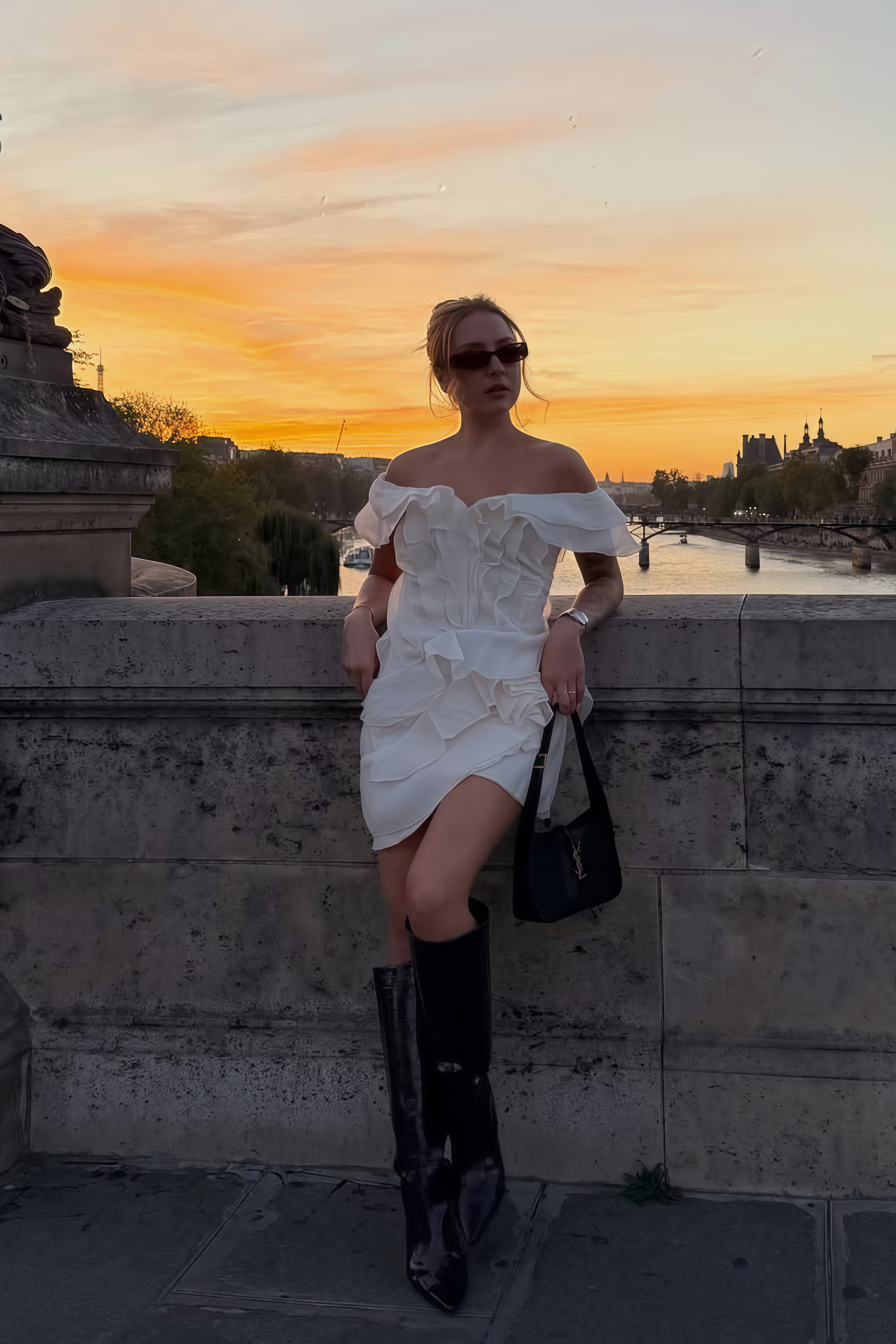 Hélène faux-flower layered ruffled mini dress