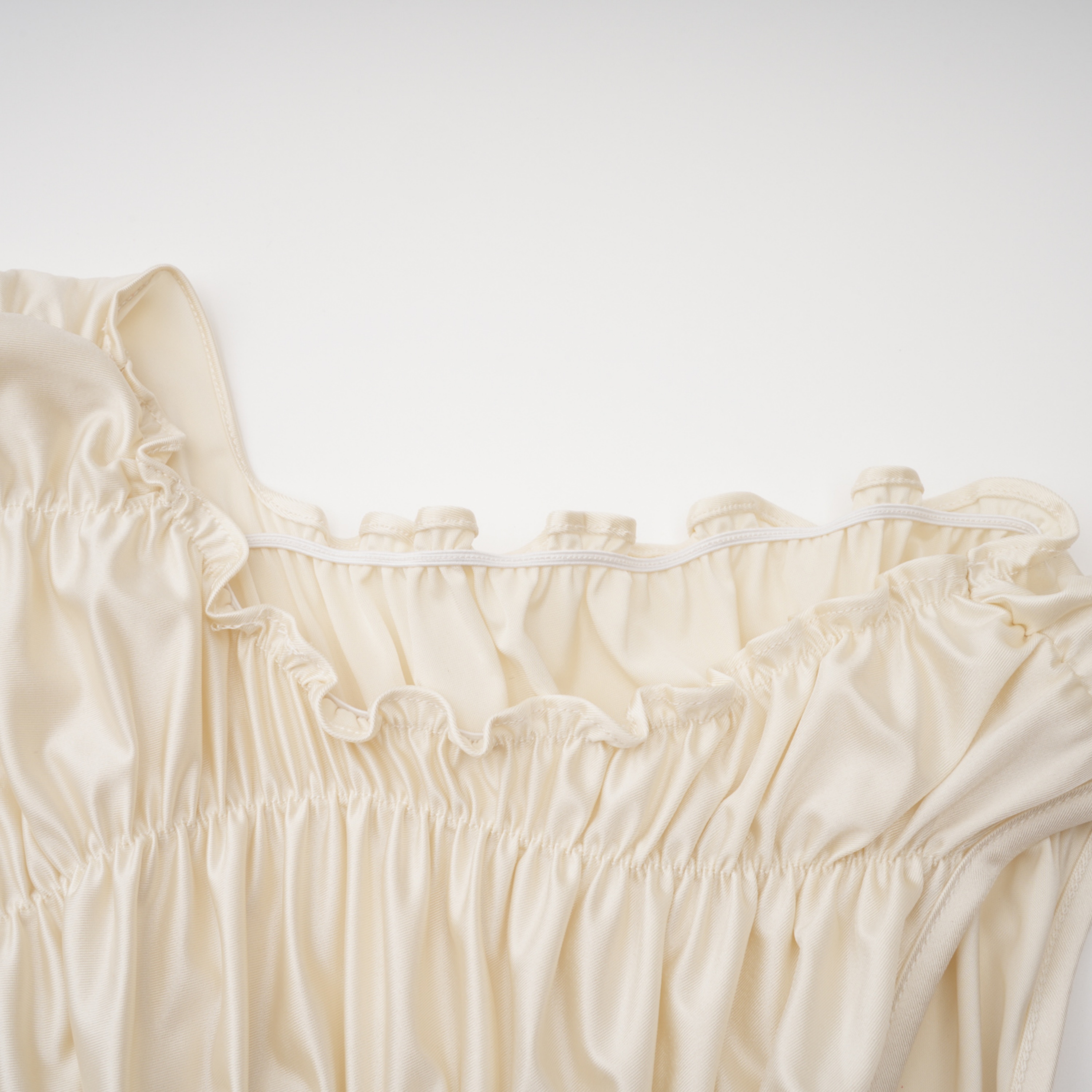 Hestia Champagne Ruched Asymmetrical Maxi Dress