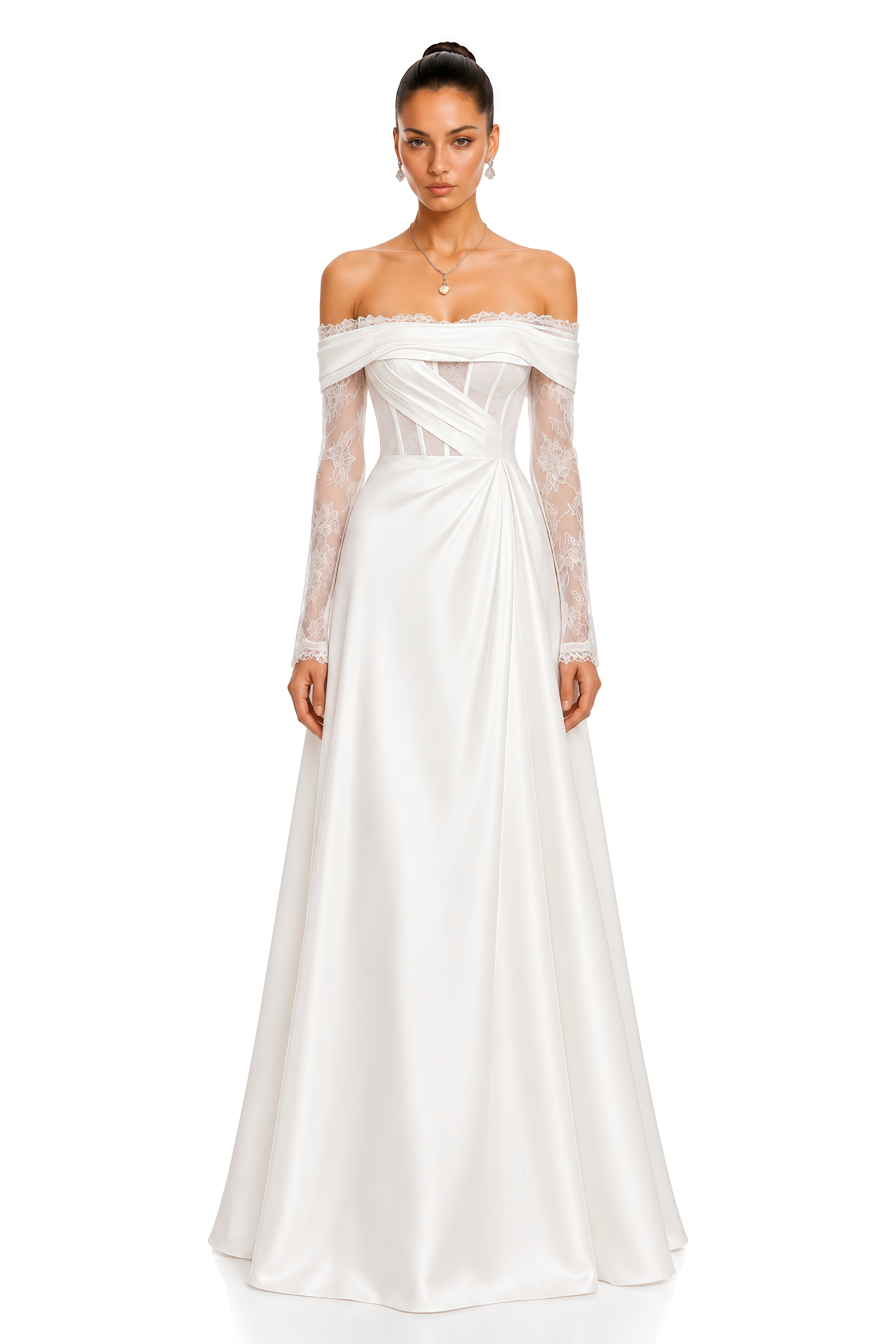 Hilda White Lace Off-Shoulder Maxi Dress