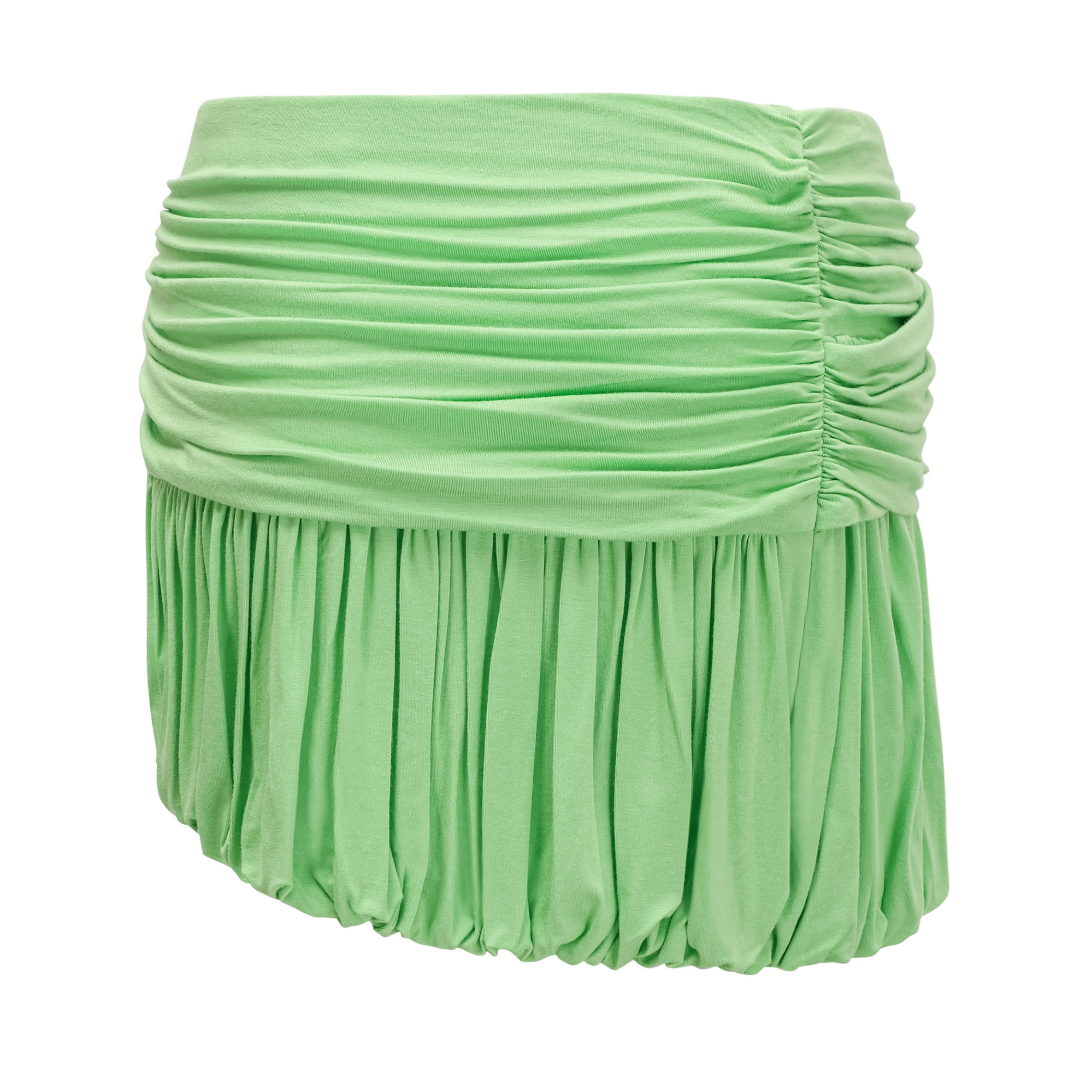 Idalina Green Cross Front Ruched Top & Skirt Set
