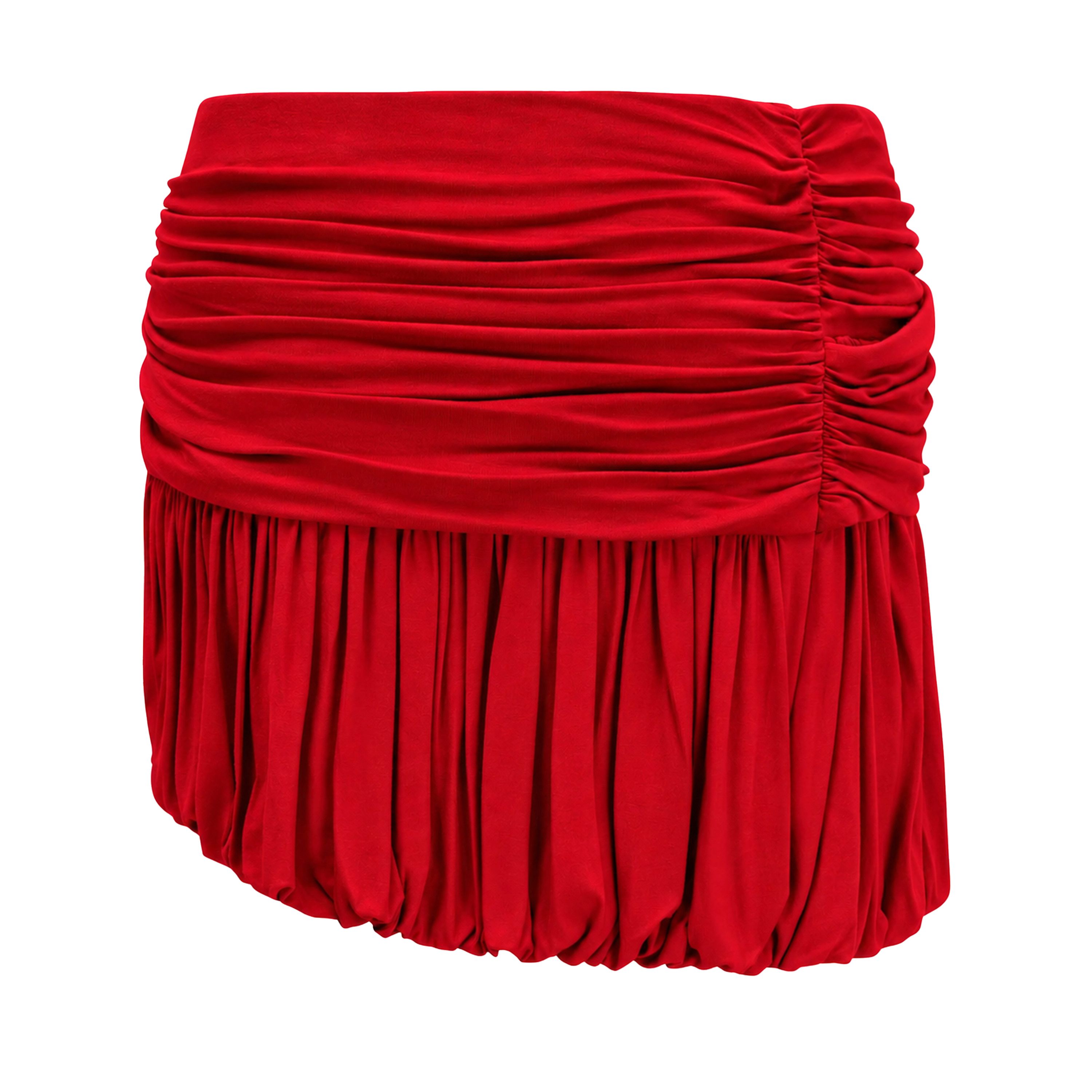 Idalina Red Cross Front Ruched Top & Skirt Set