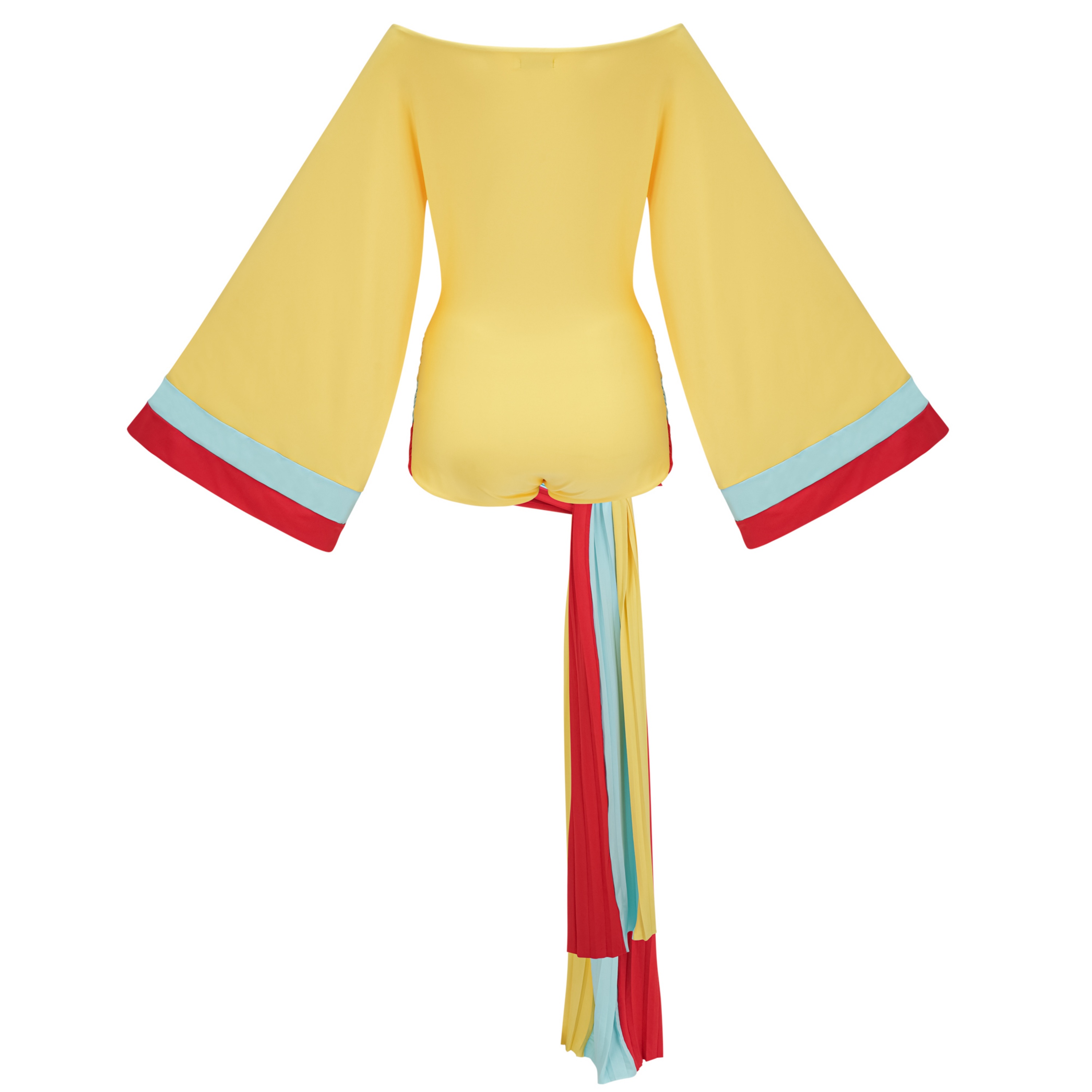Ione Yellow Off Shoulder Draped Bodysuit