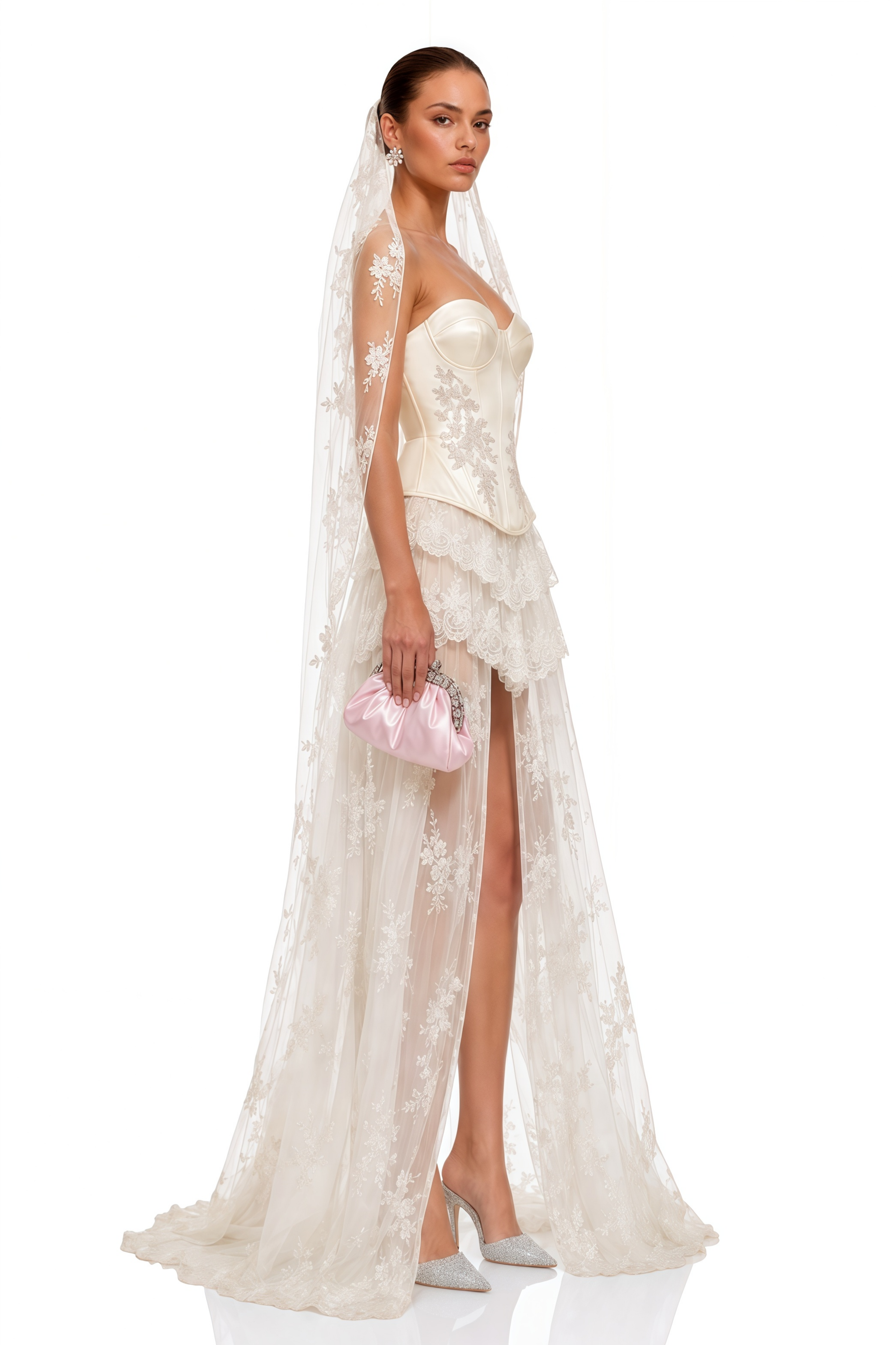 Isabella White Lace Corset Top & Maxi Skirt Set