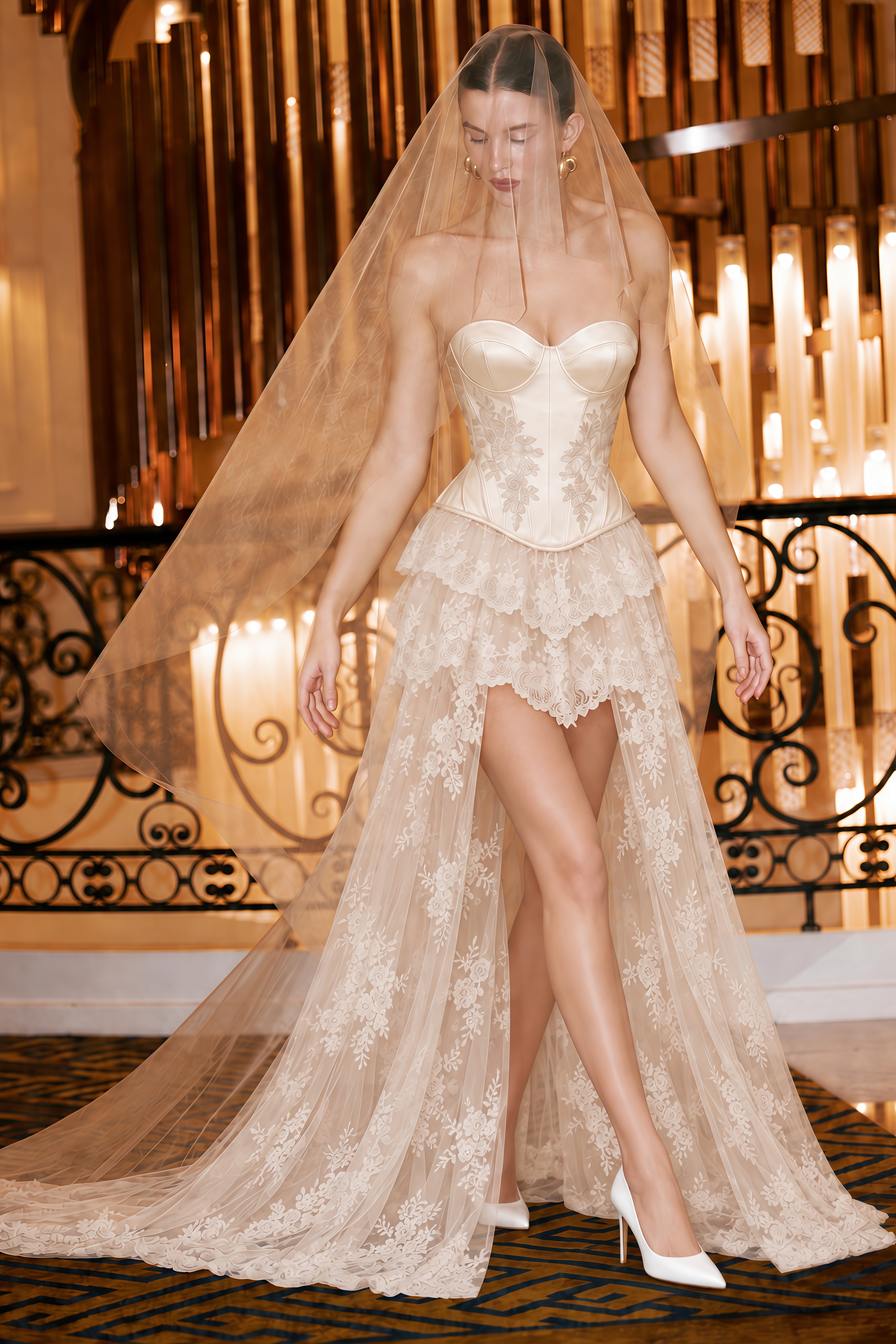 Isabella White Lace Corset Top & Maxi Skirt Set