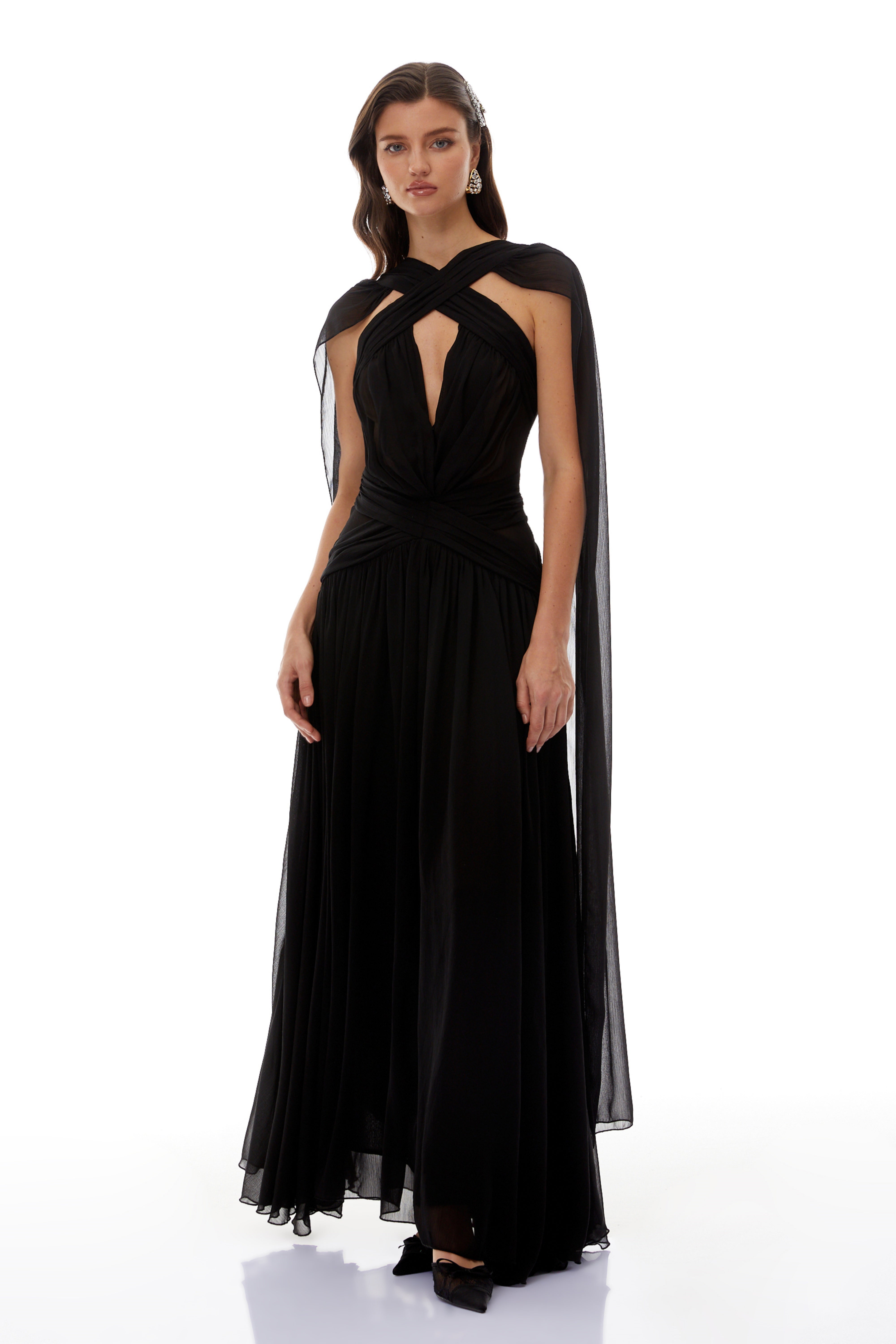 Jorge Black Open Back Ribbon Maxi Dress – Miss Rosier - Women's