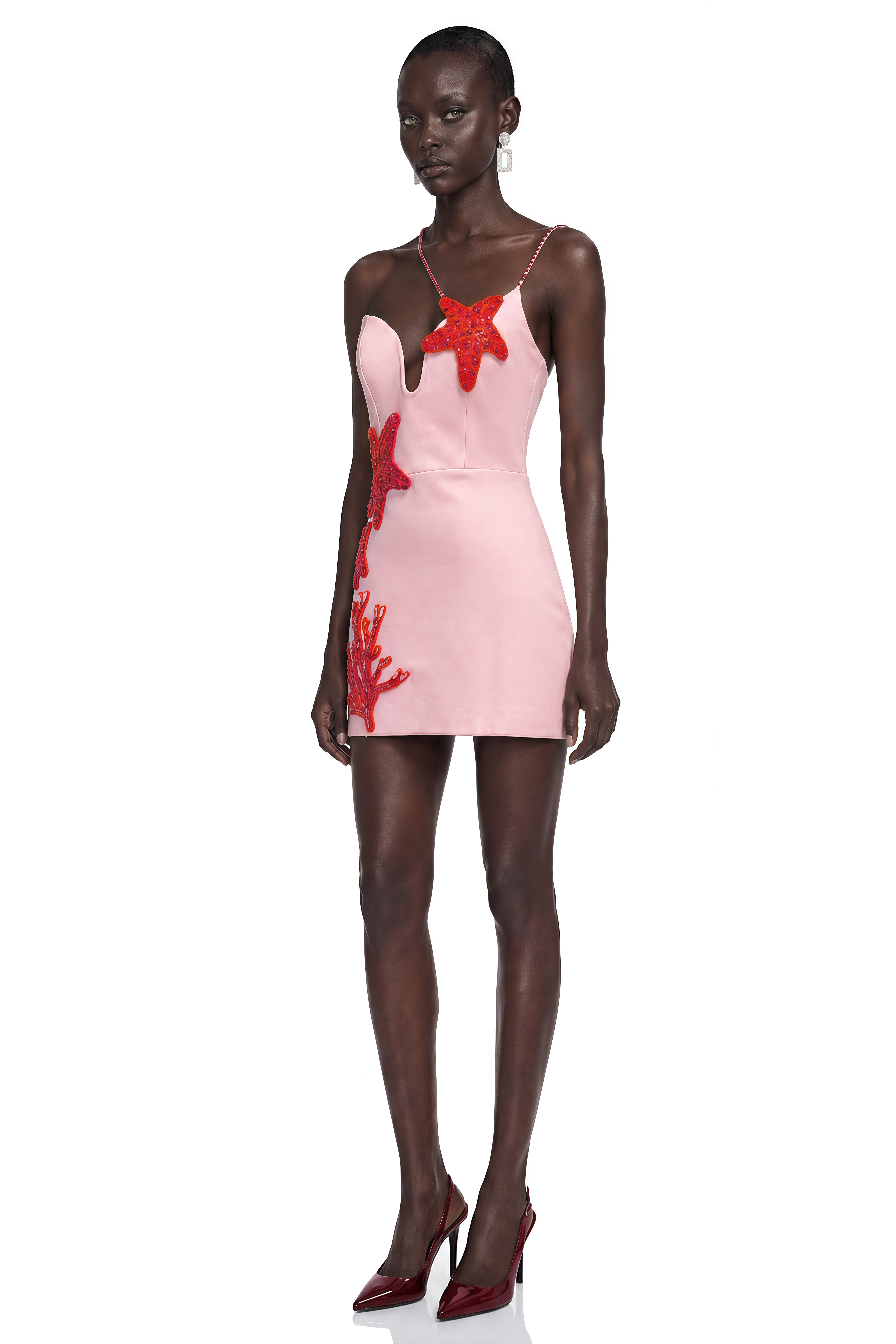 Kaitlyn Pink Starfish Embellished Mini Dress