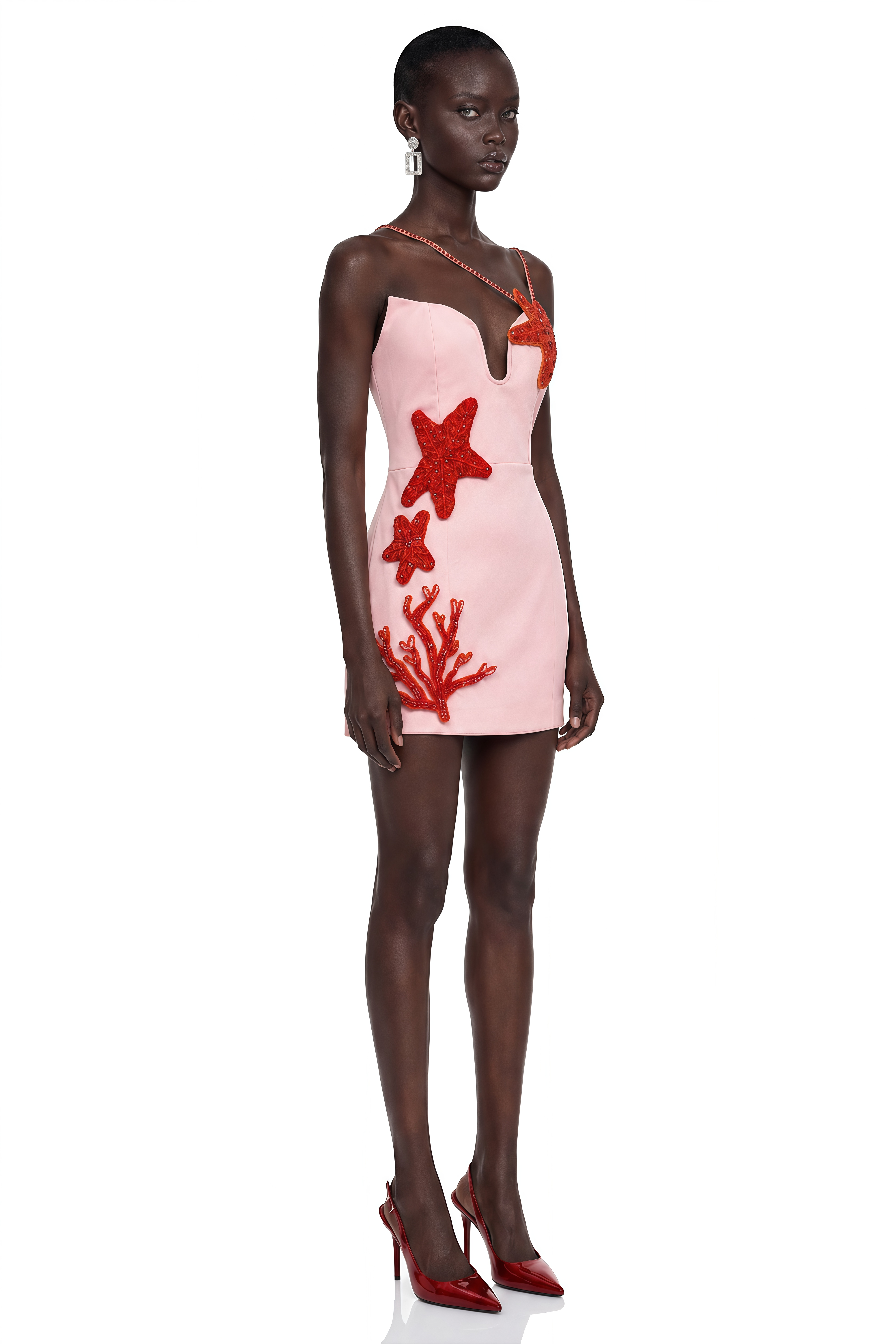 Kaitlyn Pink Starfish Embellished Mini Dress