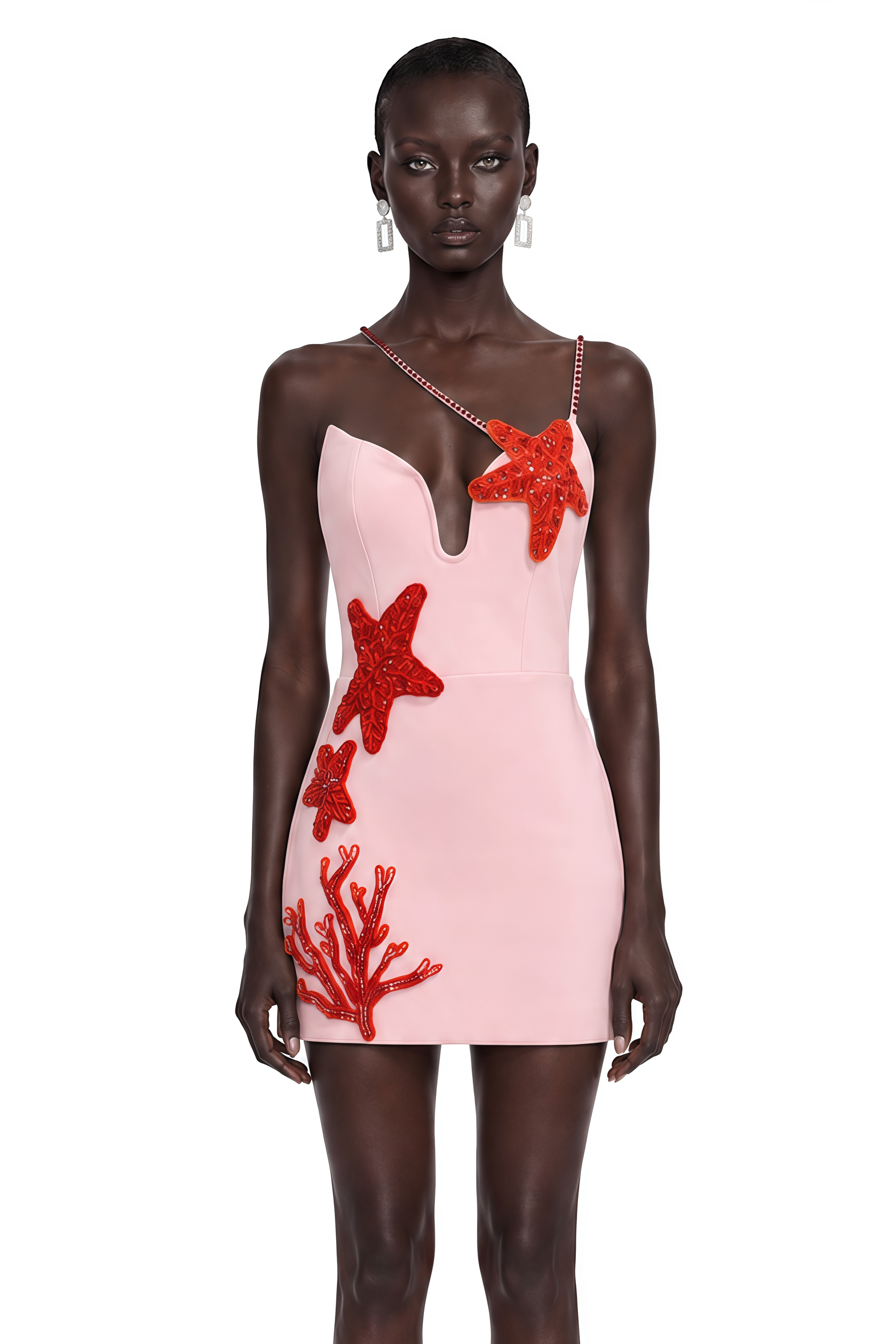 Kaitlyn Pink Starfish Embellished Mini Dress