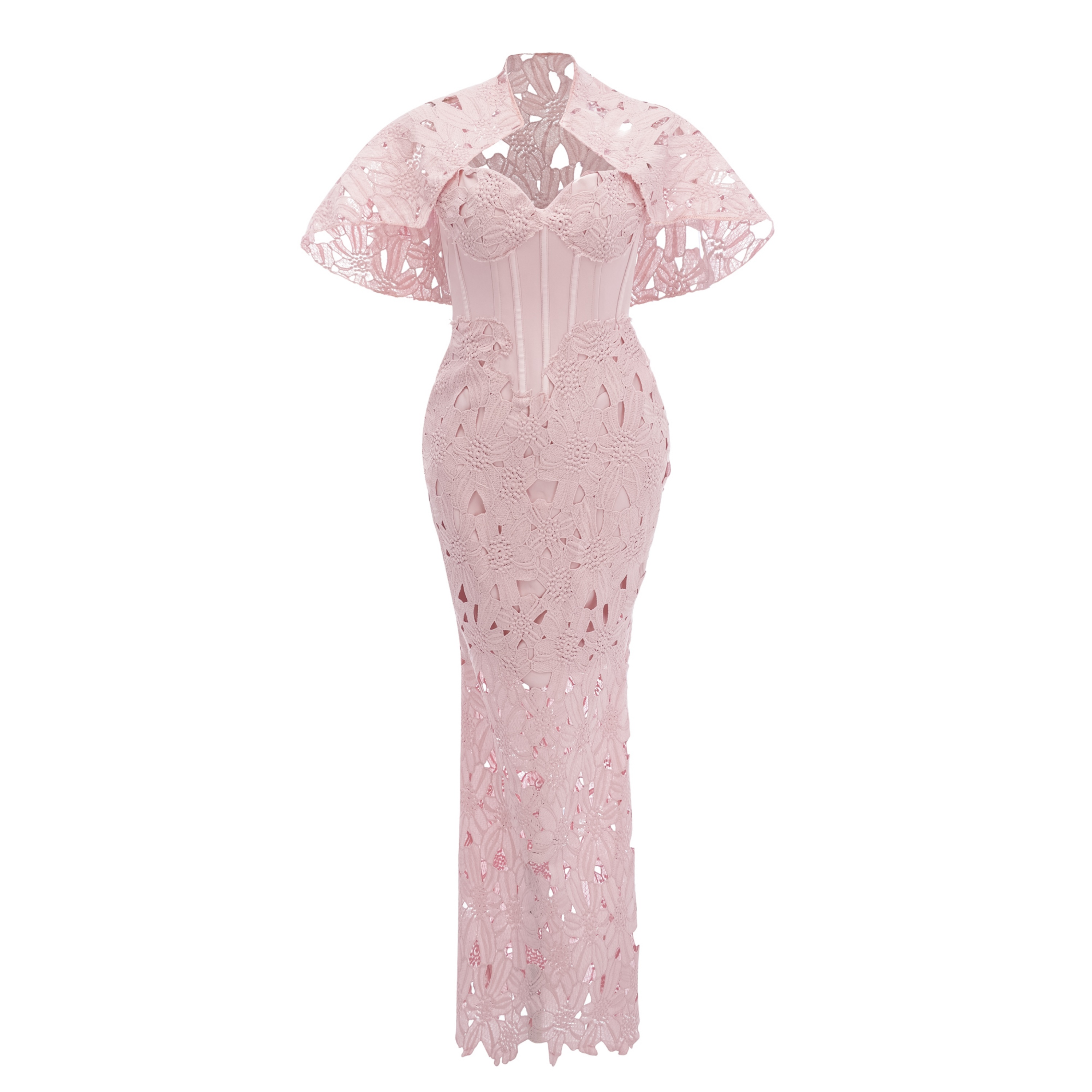Kamila Pink Solid Color Maxi Dress with Cut-Outs