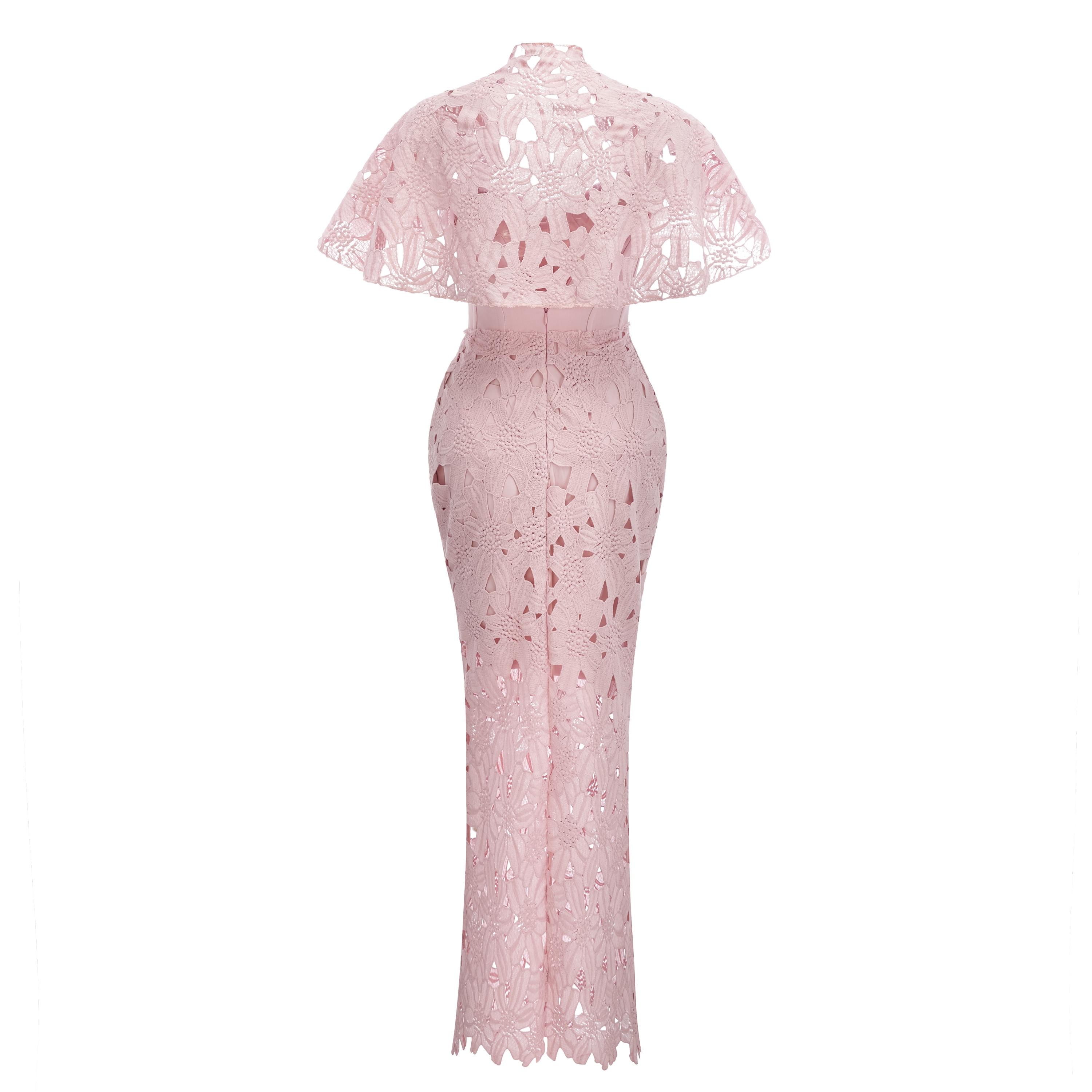 Kamila Pink Solid Color Maxi Dress with Cut-Outs