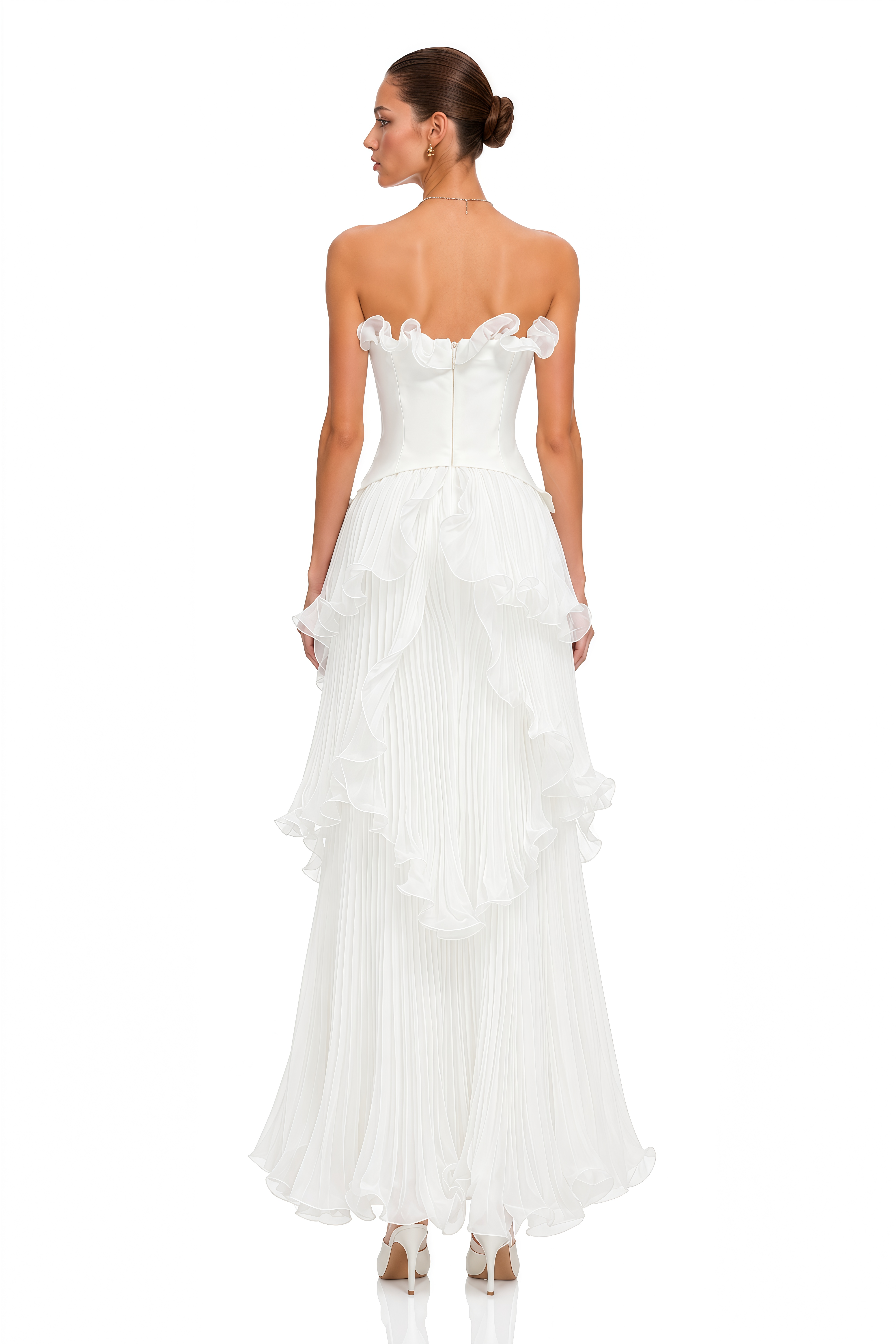 Keilani White Off-Shoulder Ruffle Maxi Dress
