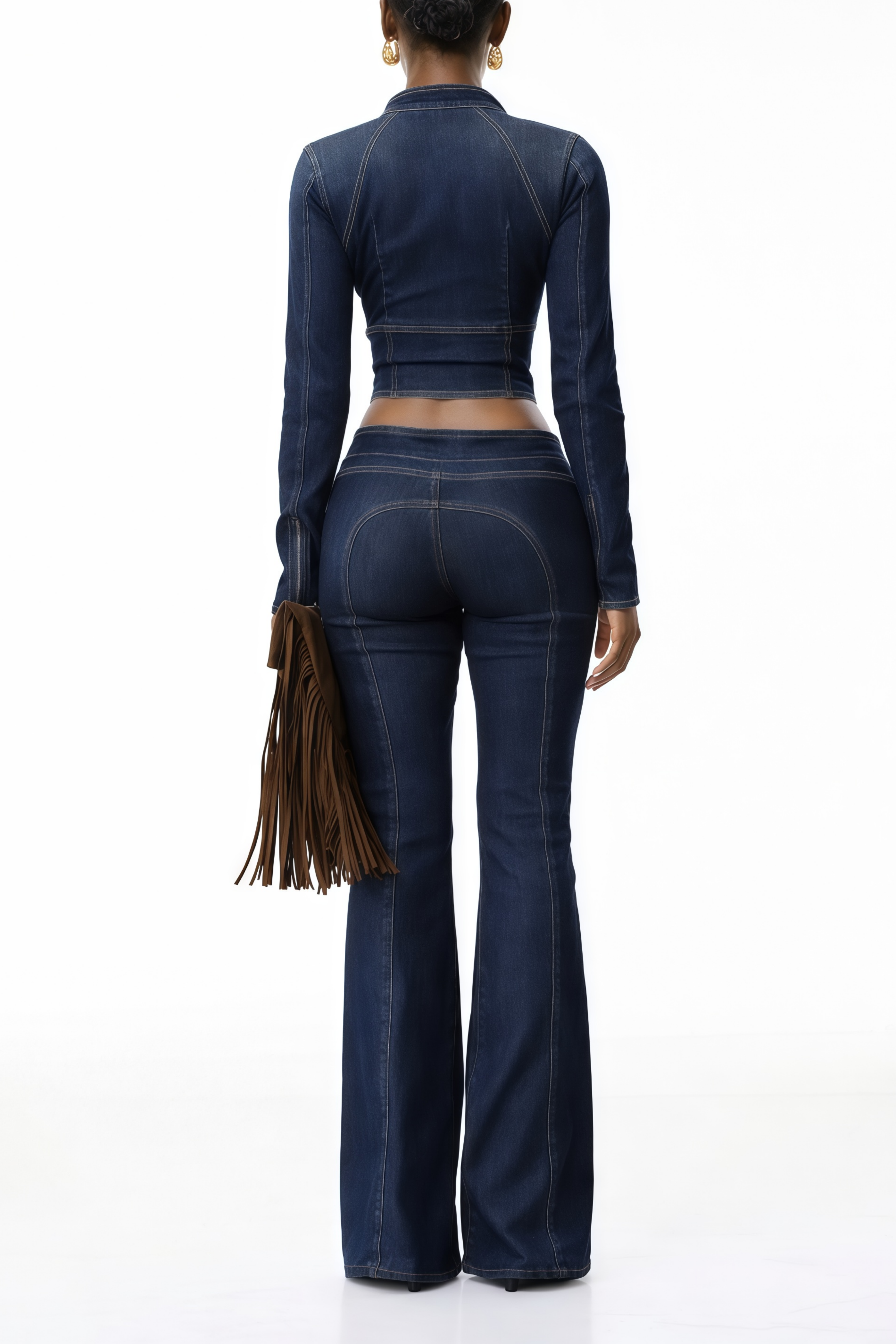 Blue Denim Lace-Up Co-ord Set