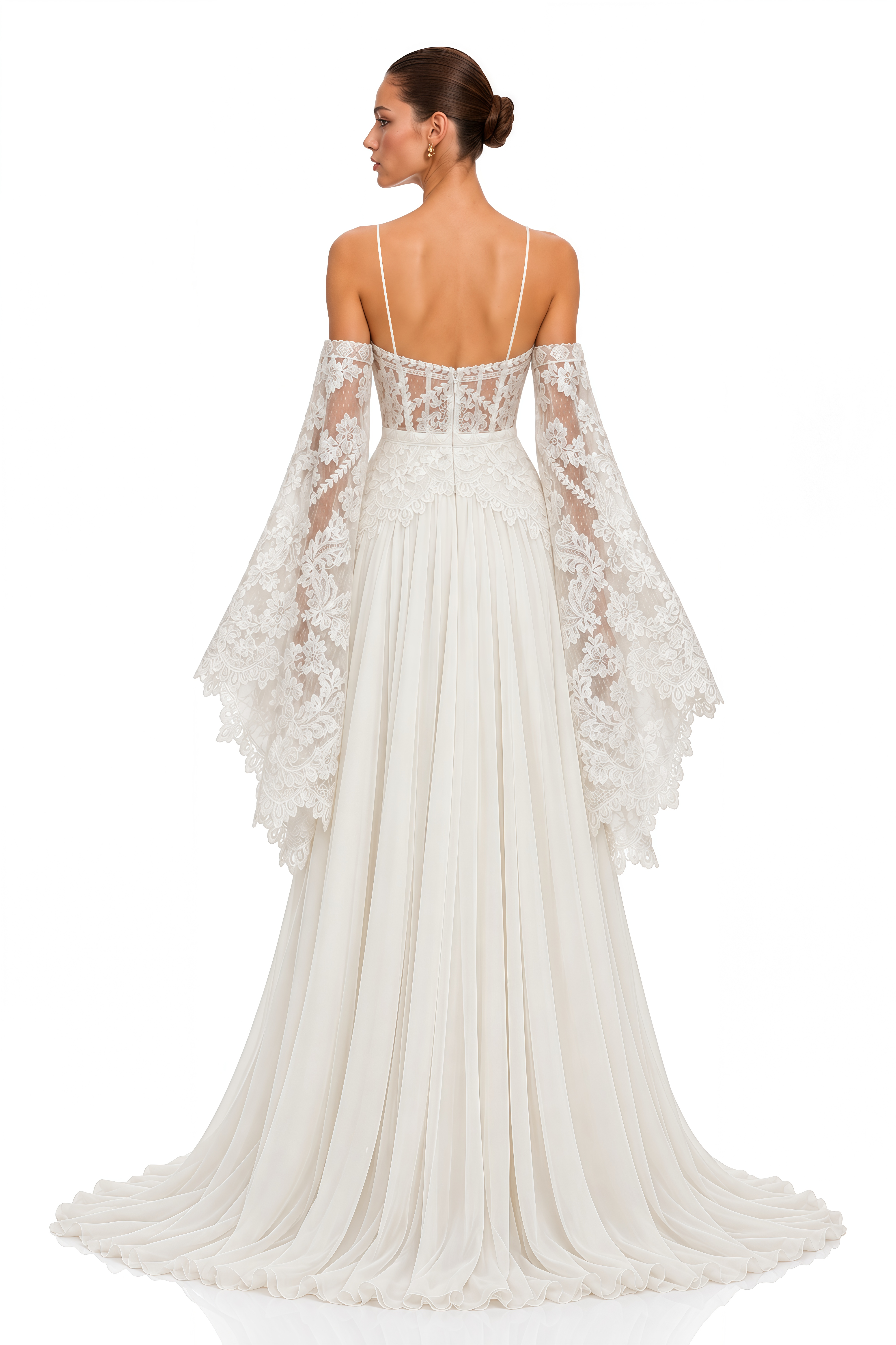 Laura Ivory Off Shoulder Lace Bell Sleeve Maxi Dress