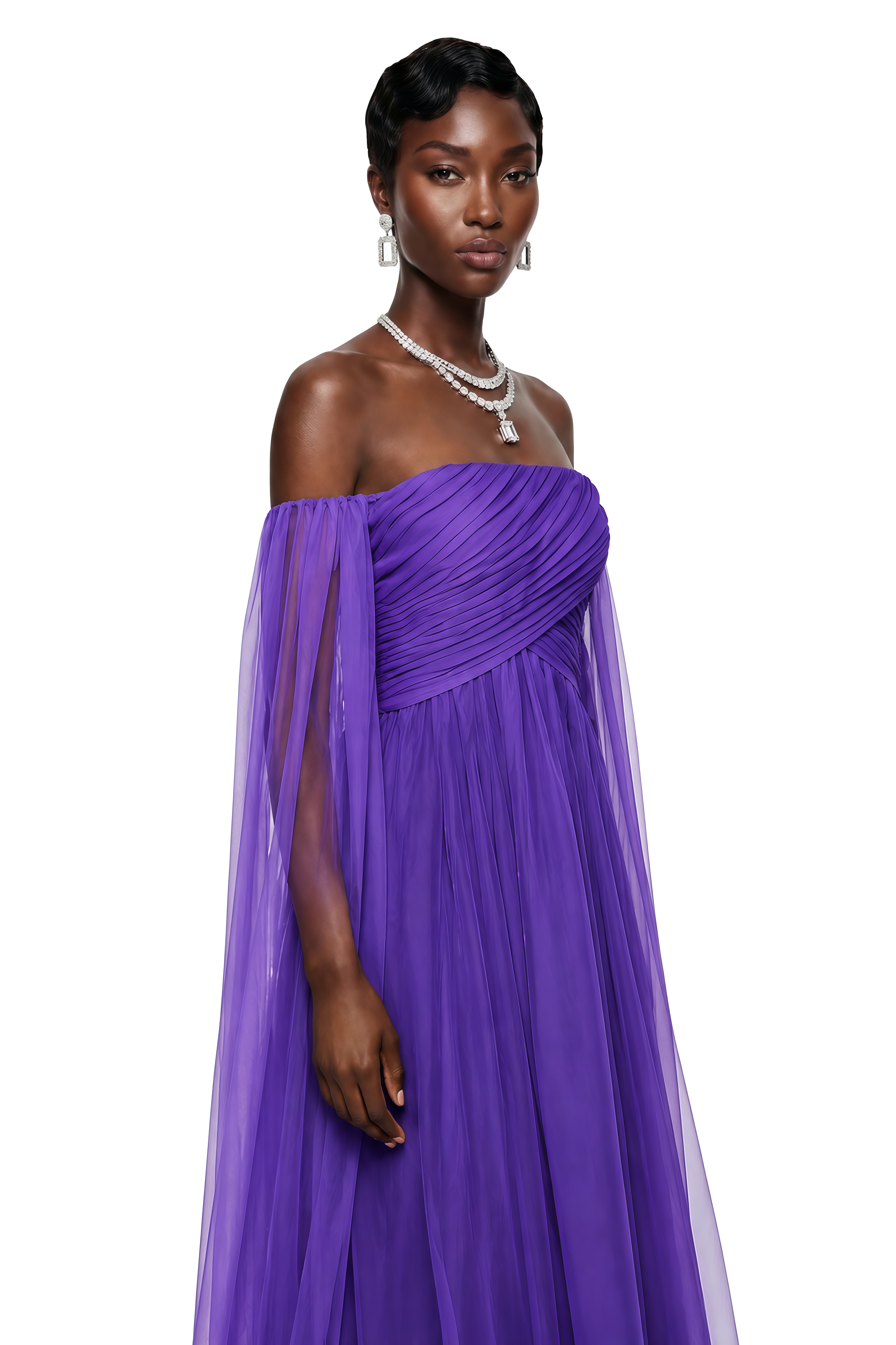 Layla Purple Off Shoulder Ruched Maxi Dress – Miss Rosier