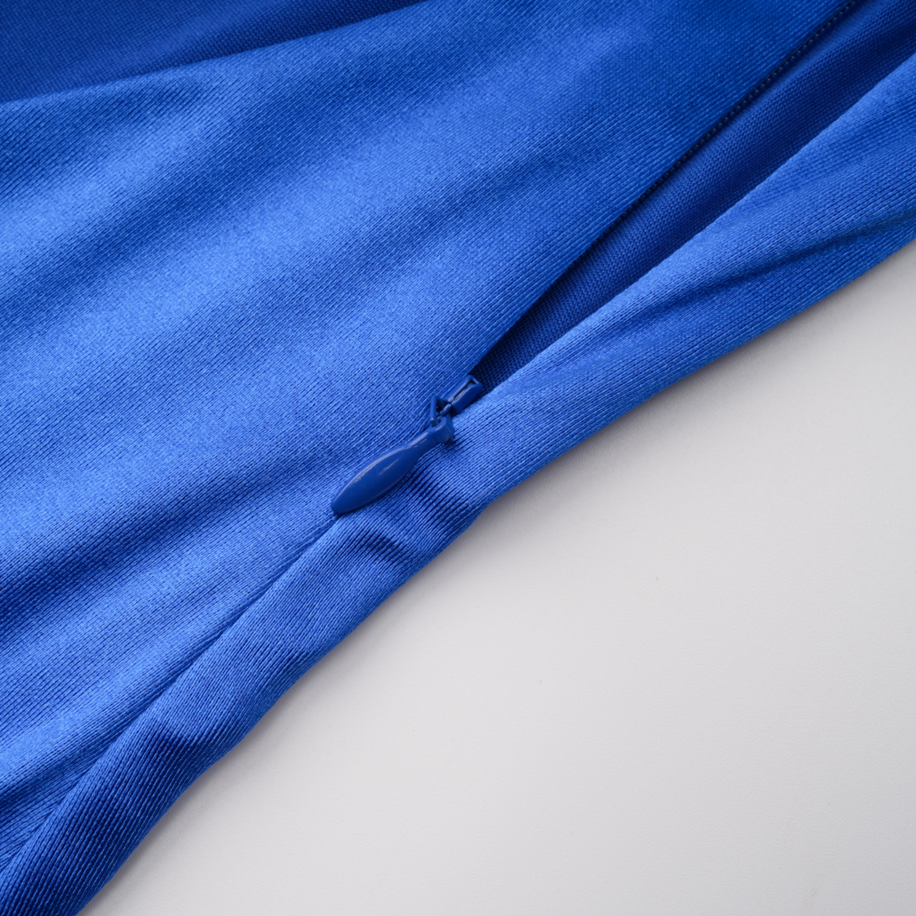 Lilou Blue Backless Satin Maxi Dress with Chiffon Drape