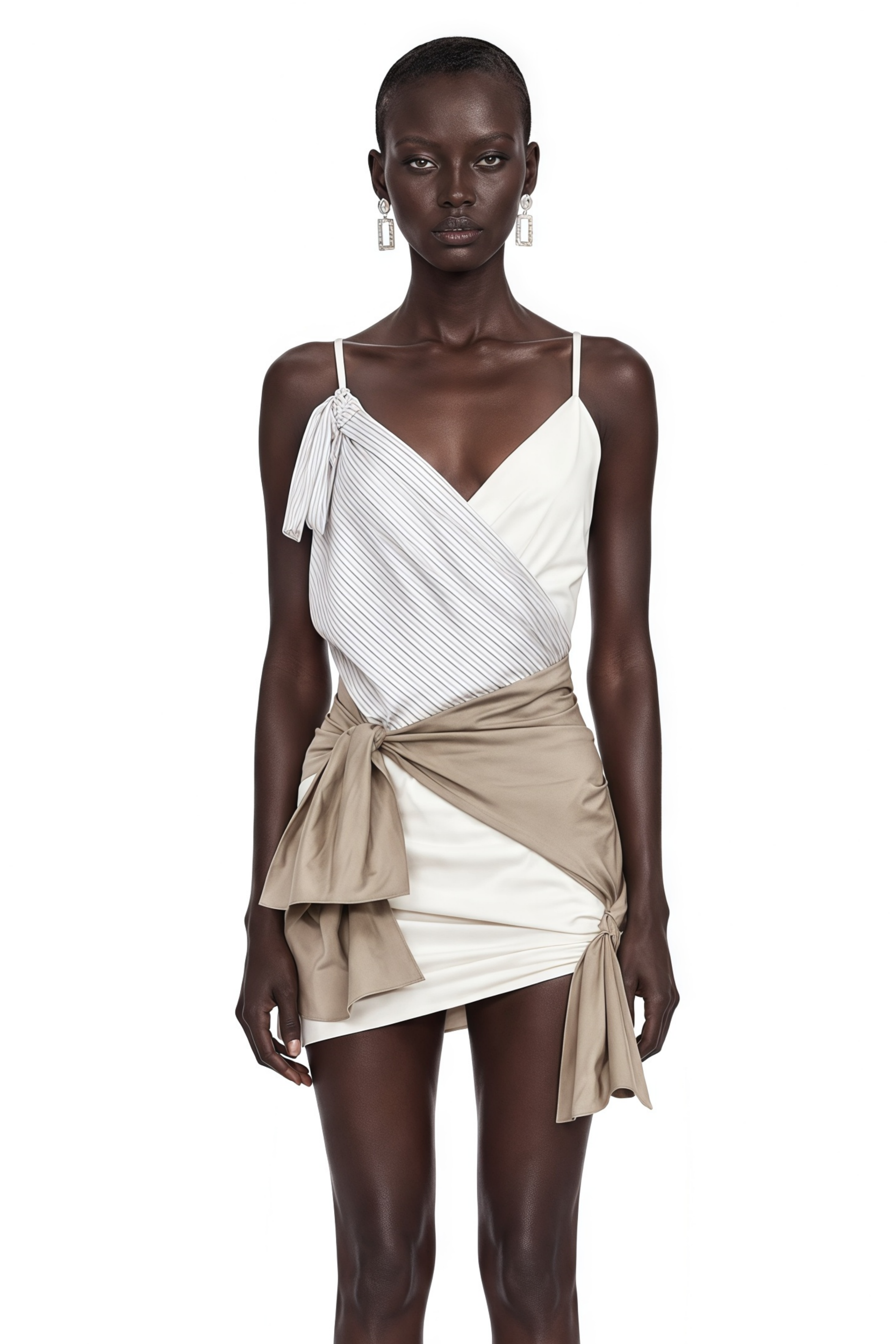 Linette White Wrap Asymmetrical Mini Dress – Miss Rosier