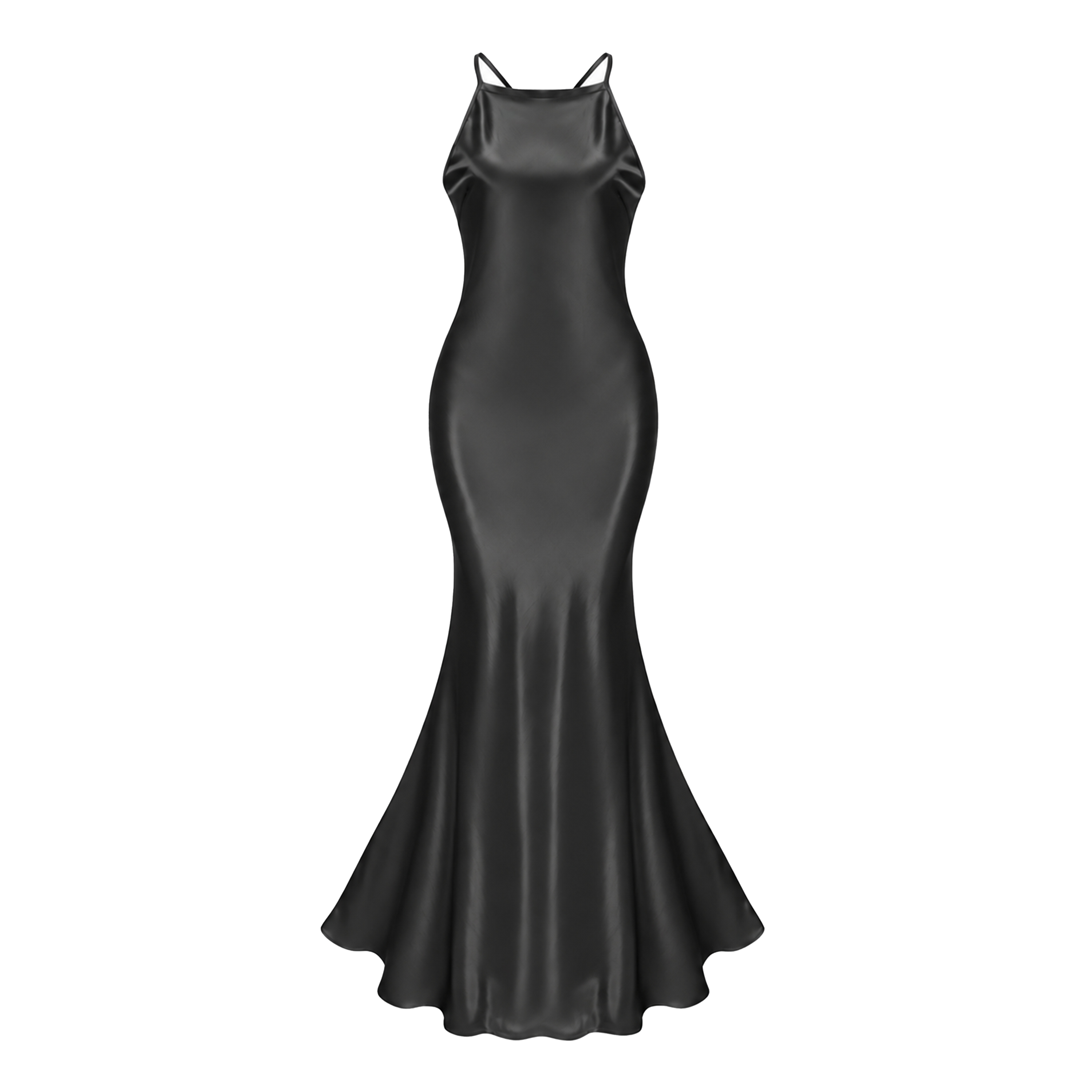 Loviatar Black Backless Satin Maxi Dress – Miss Rosier