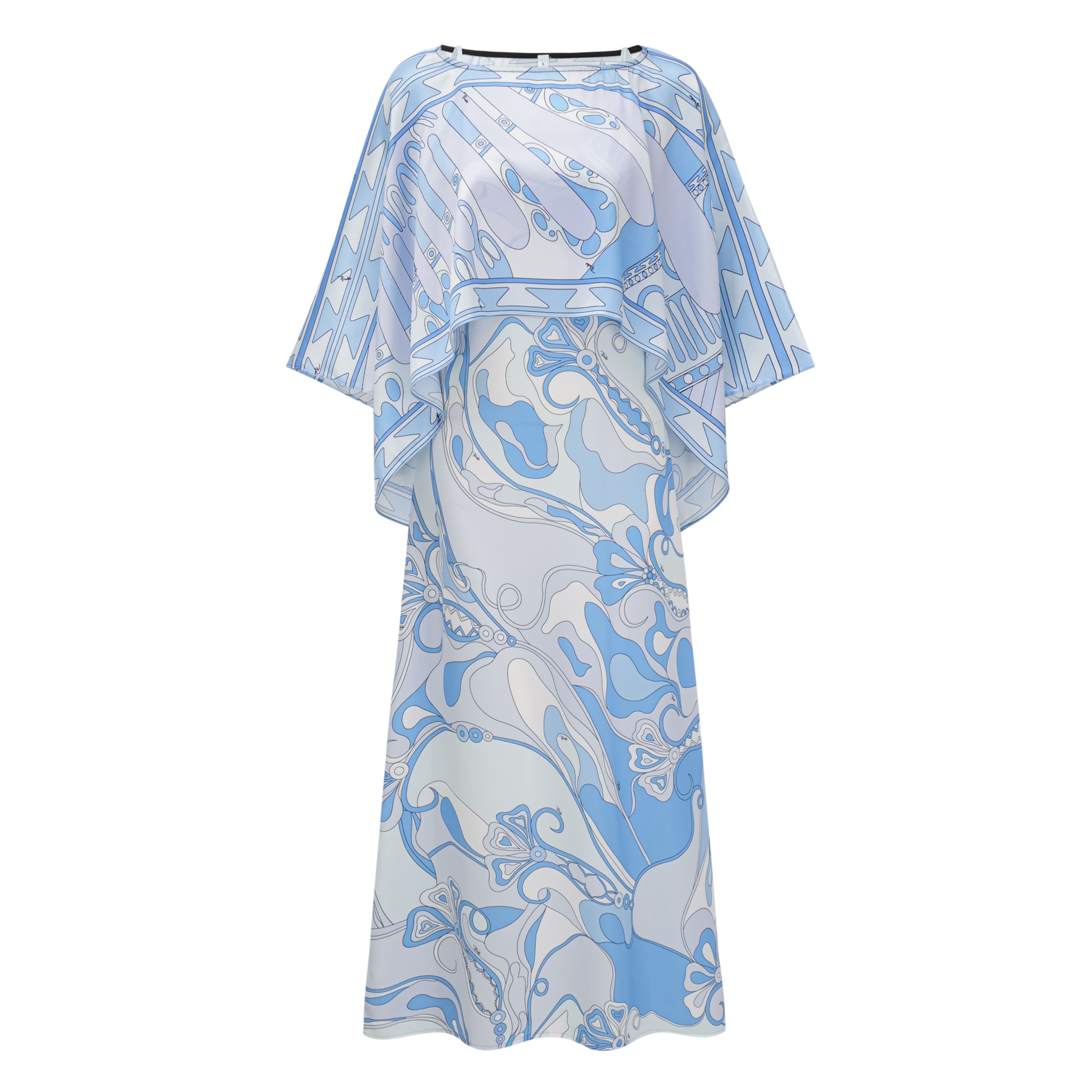 Lucasta Blue V-Neck Color Block Maxi Dress Set