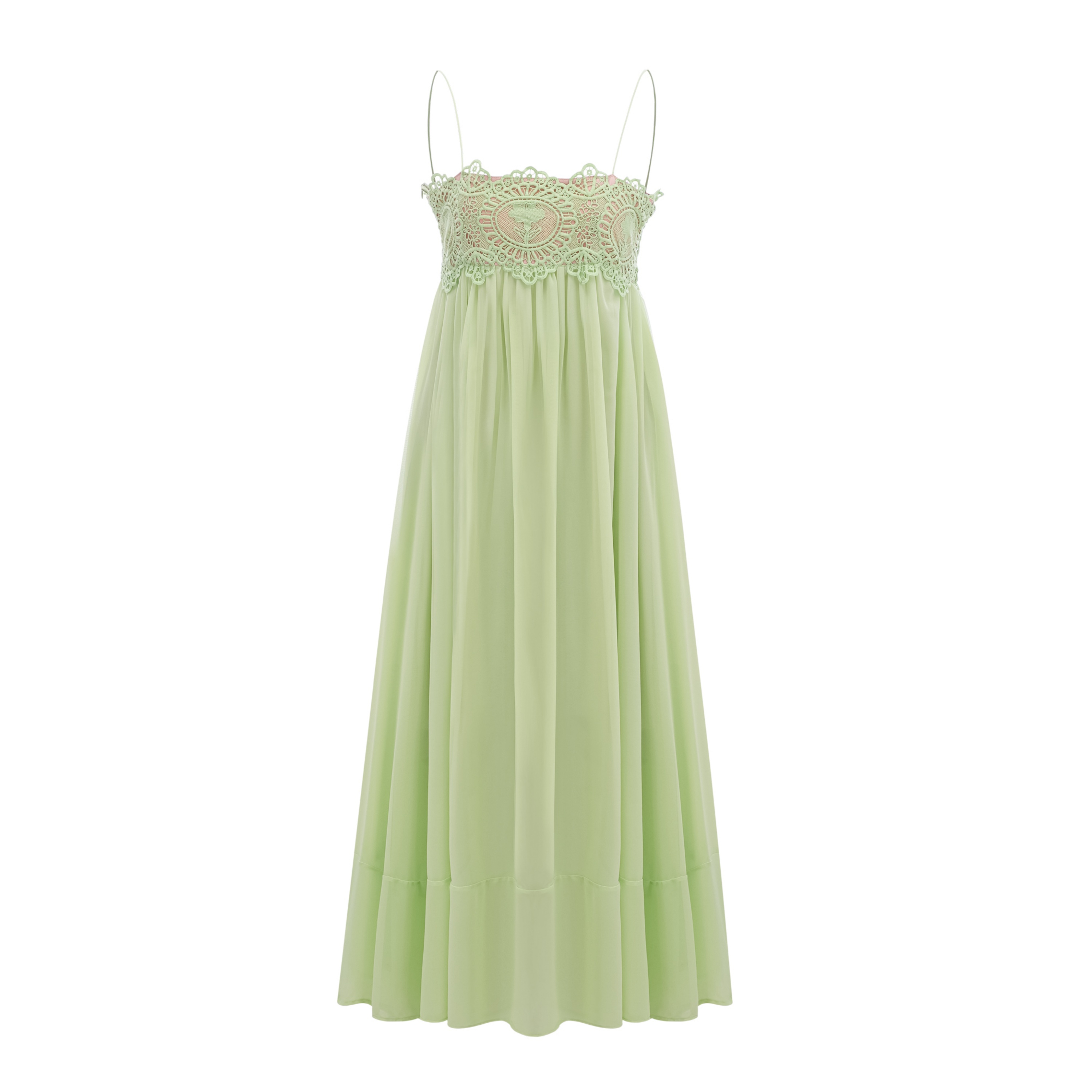 emerald green lace bridesmaid dresses Luciana Sleeveless Maxi Dress with Panels – Miss Rosier this regular fit maxi