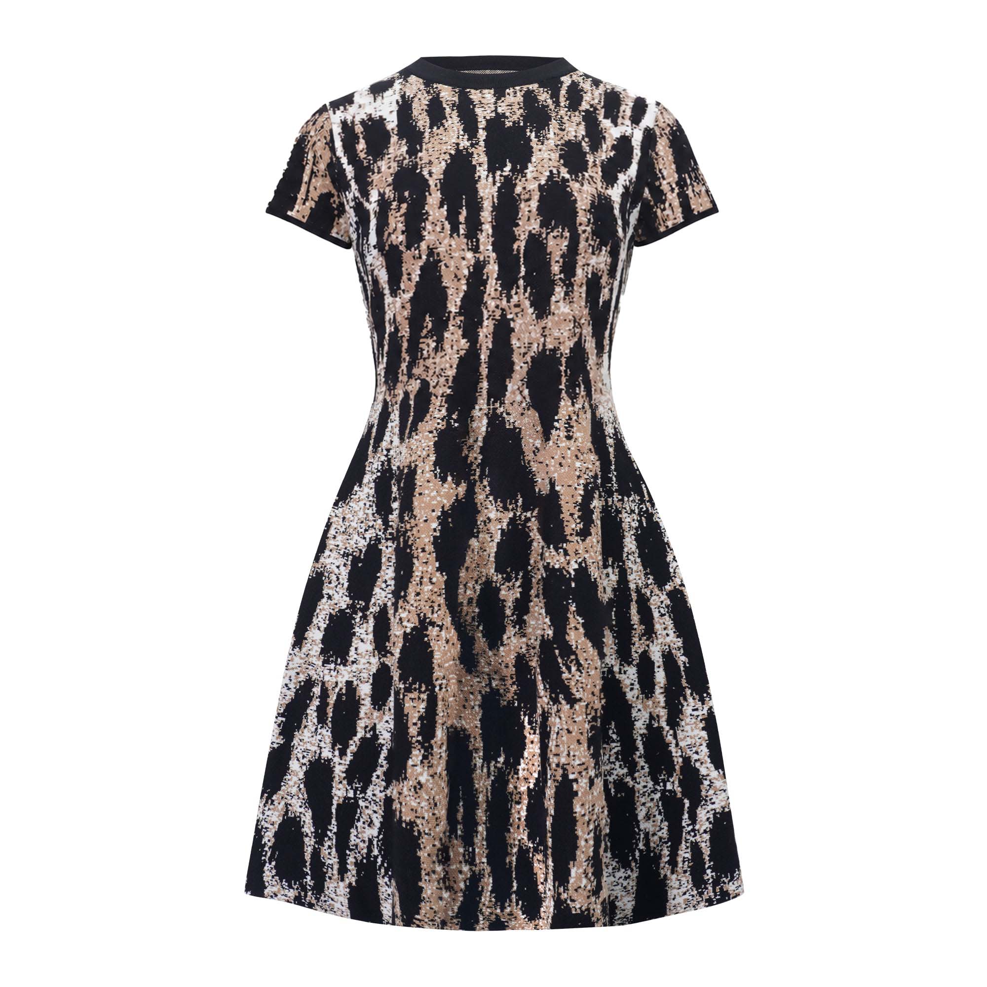 Lucie Brown Leopard Knit Mini Dress