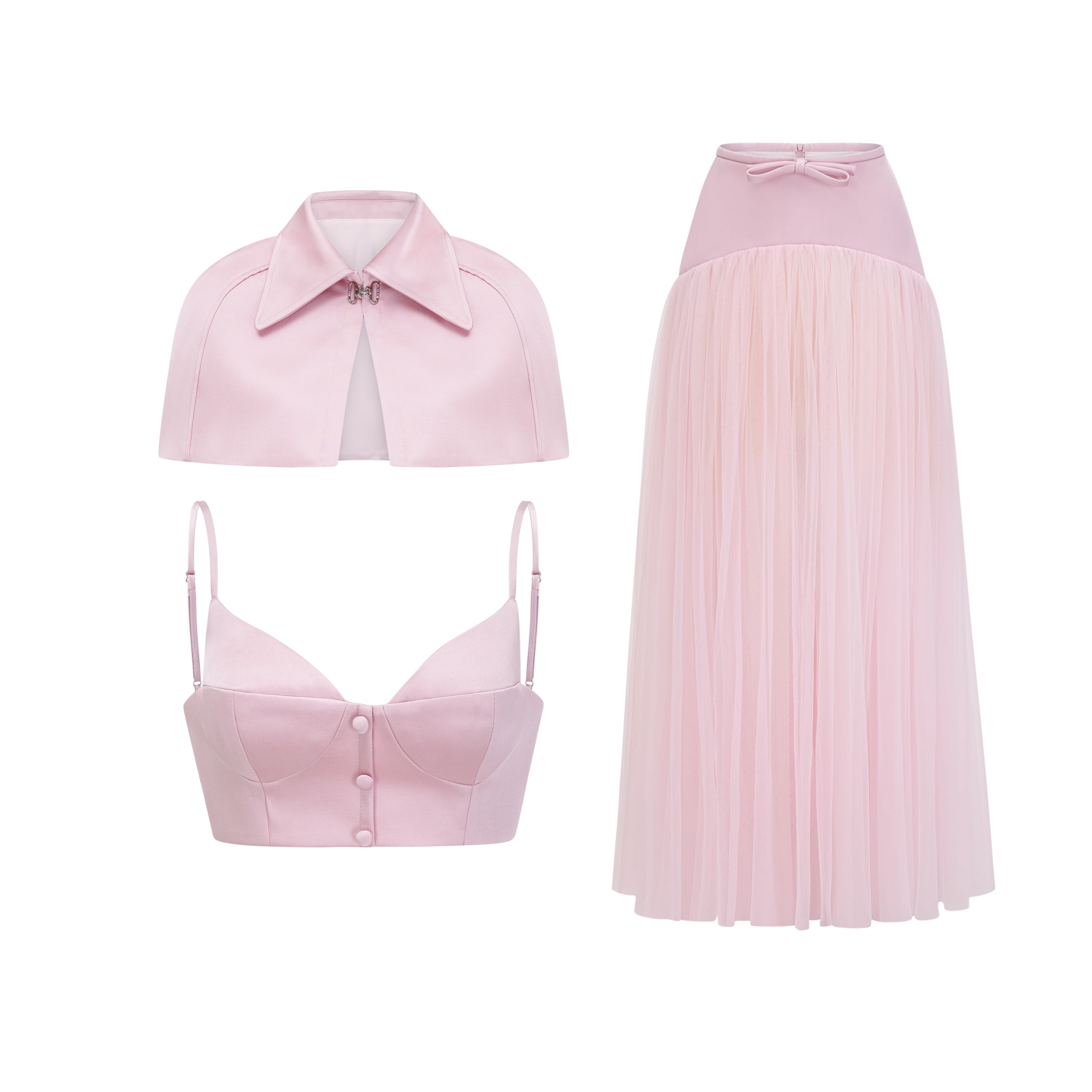 Clara Pink Cape Top & Tulle Skirt Set – Miss Rosier - Women's