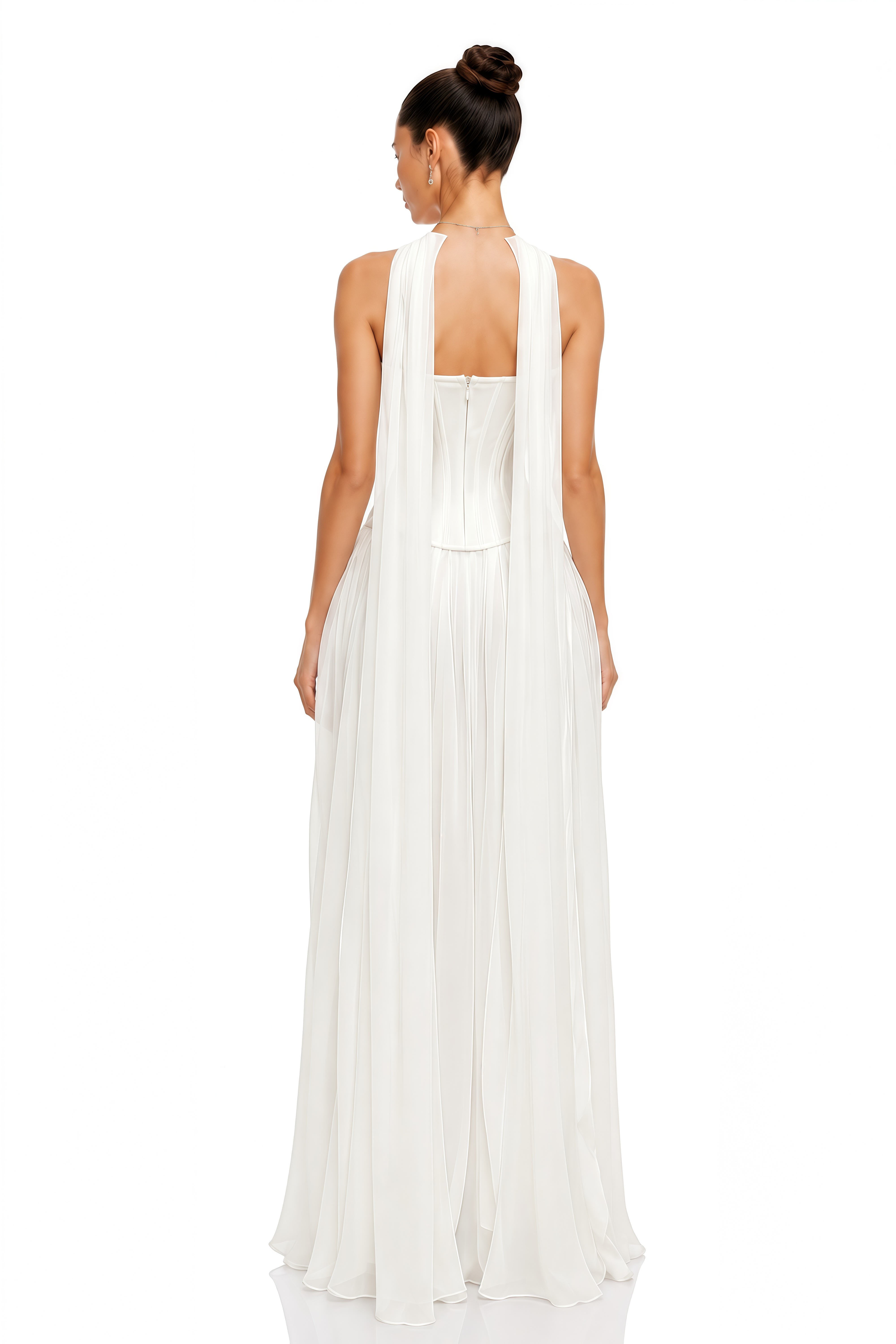 Margot White Embellished Off-Shoulder Top & Pleated Maxi Skirt Set