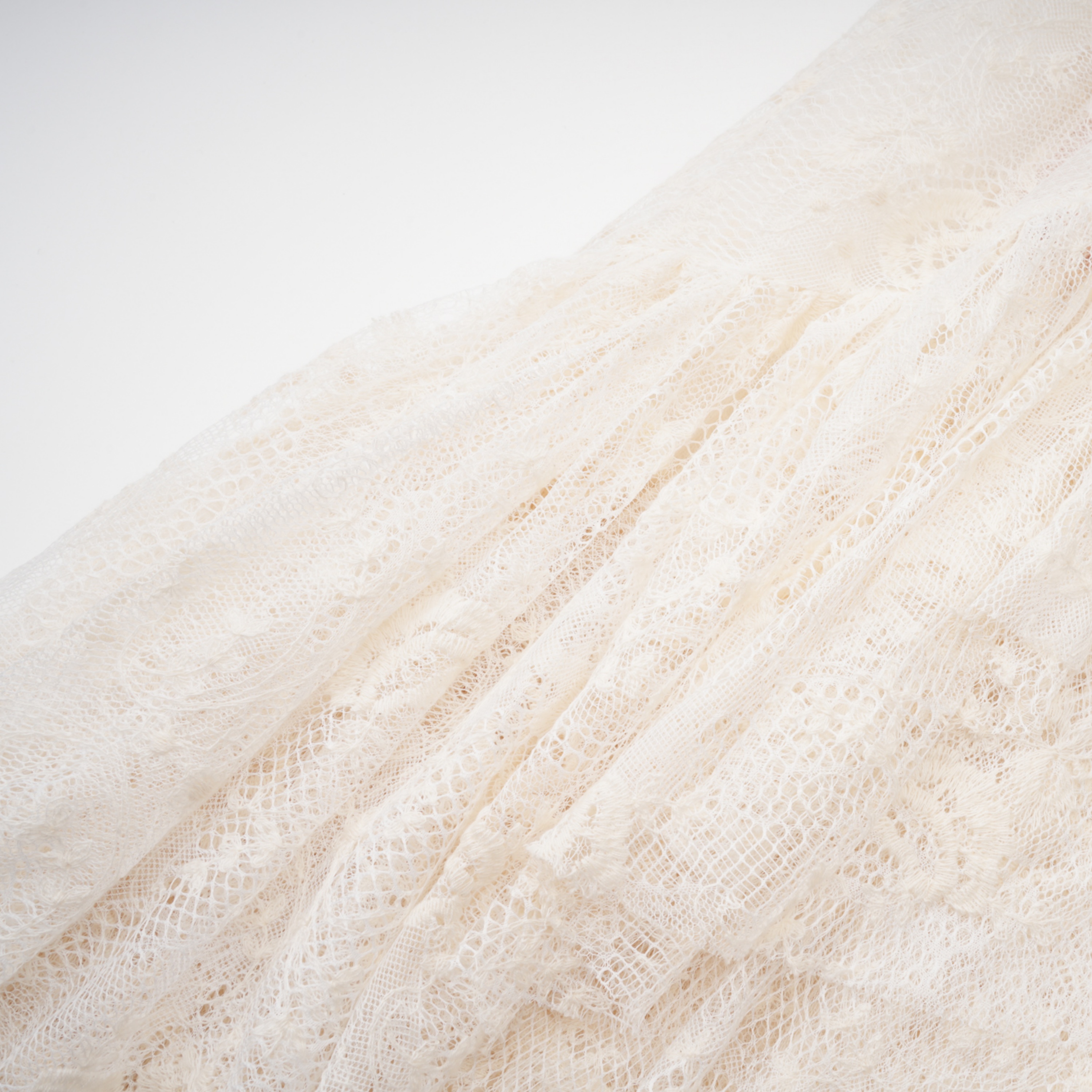 Mariella Ivory Asymmetrical Floral Lace Midi Dress