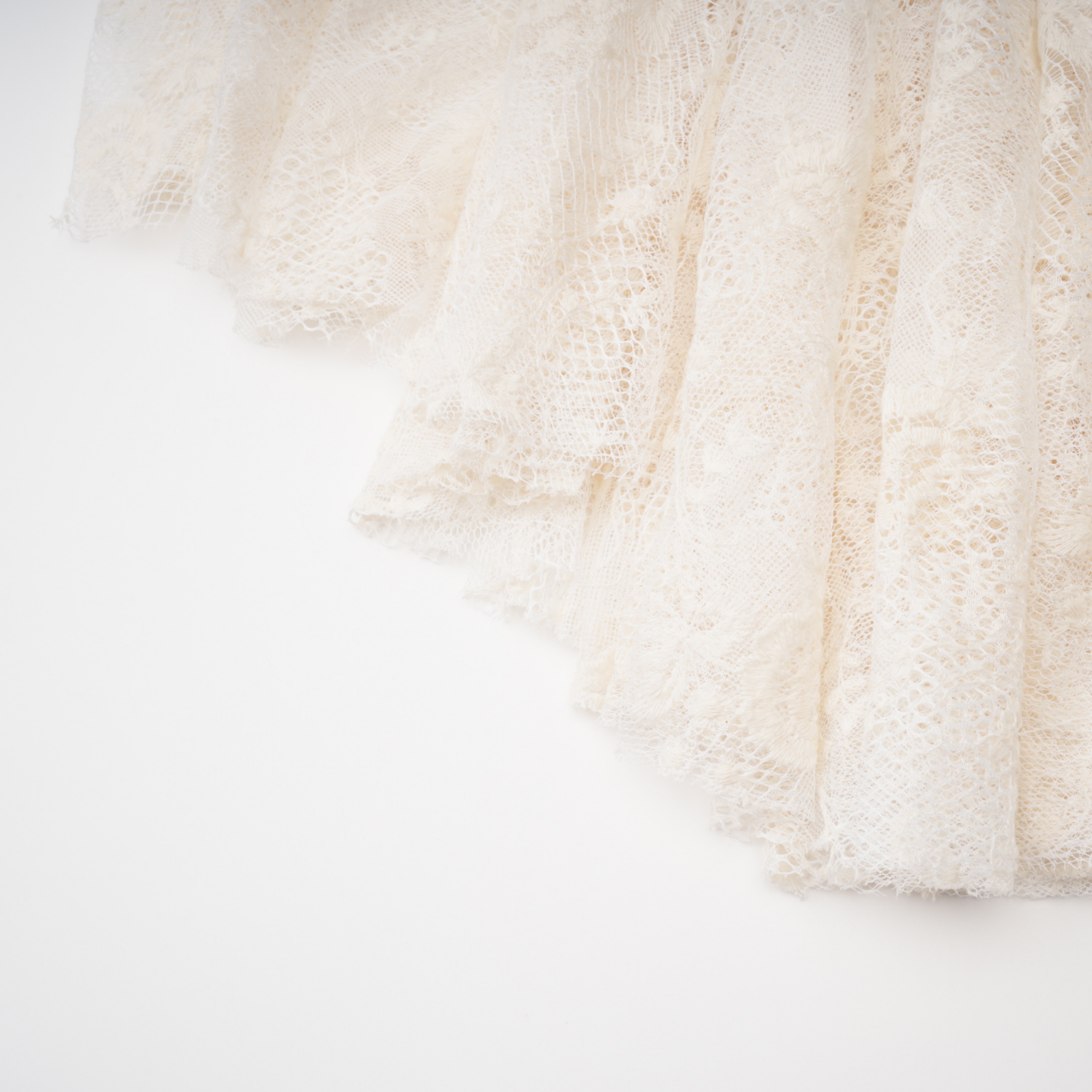 Mariella Ivory Asymmetrical Floral Lace Midi Dress