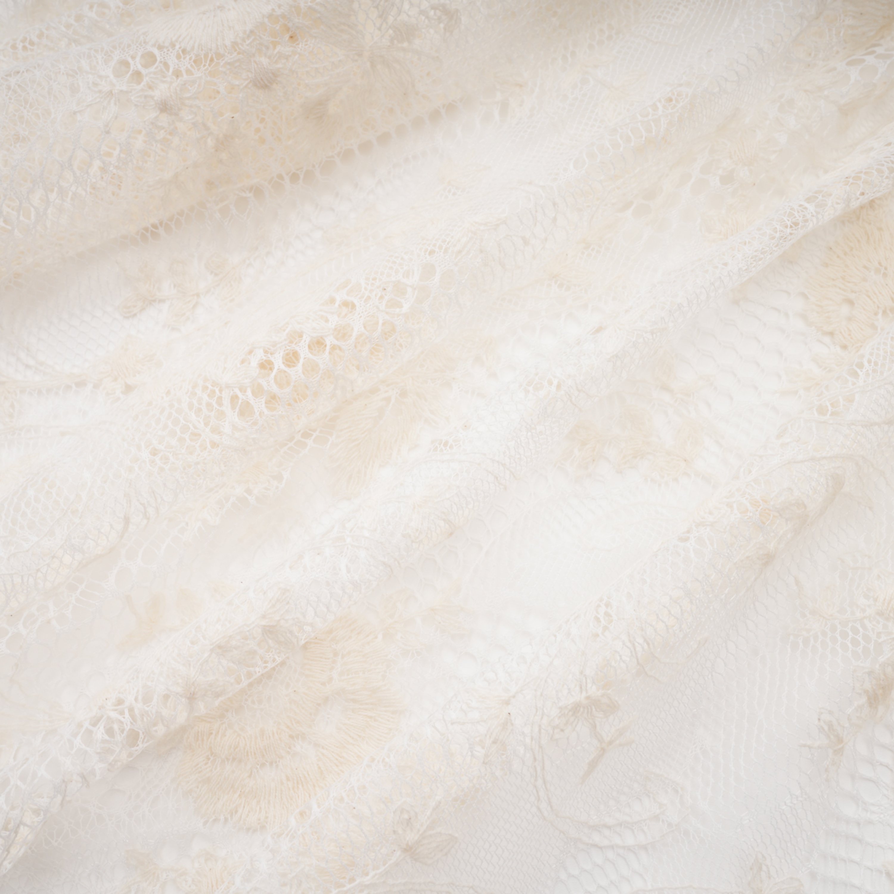Mariella Ivory Asymmetrical Floral Lace Midi Dress