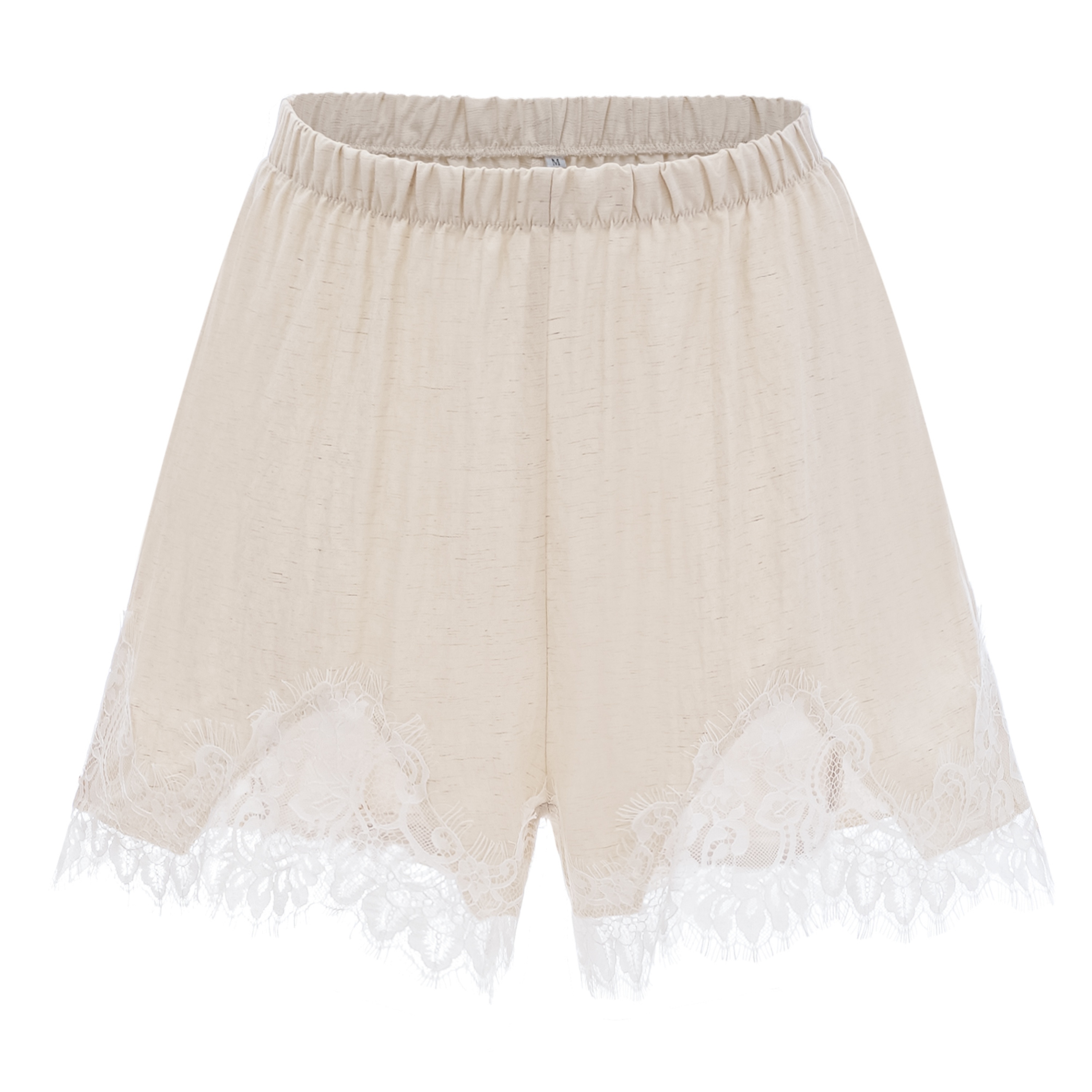 Marlowe Neutral High Neck Top & Lace Shorts Set