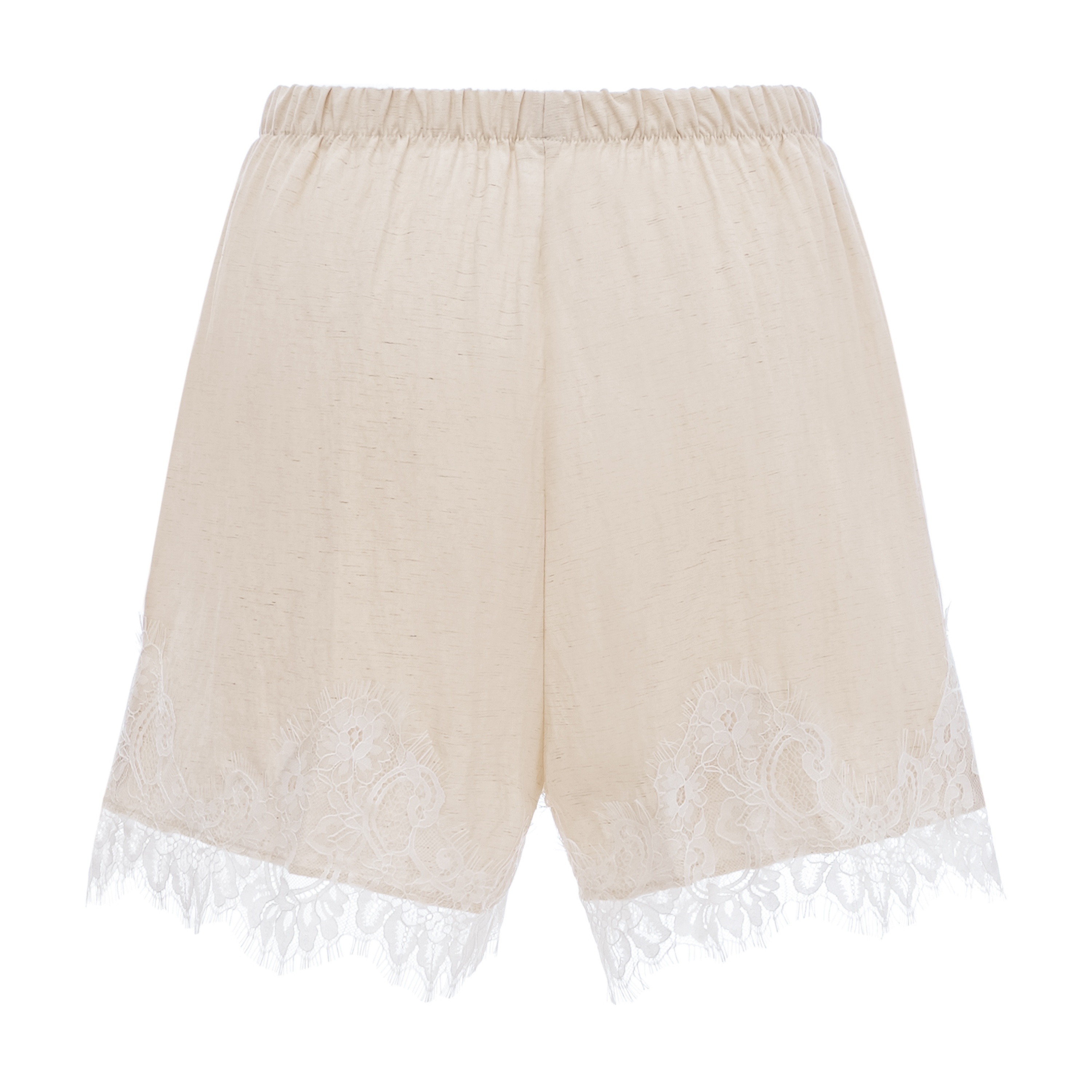 Marlowe Neutral High Neck Top & Lace Shorts Set