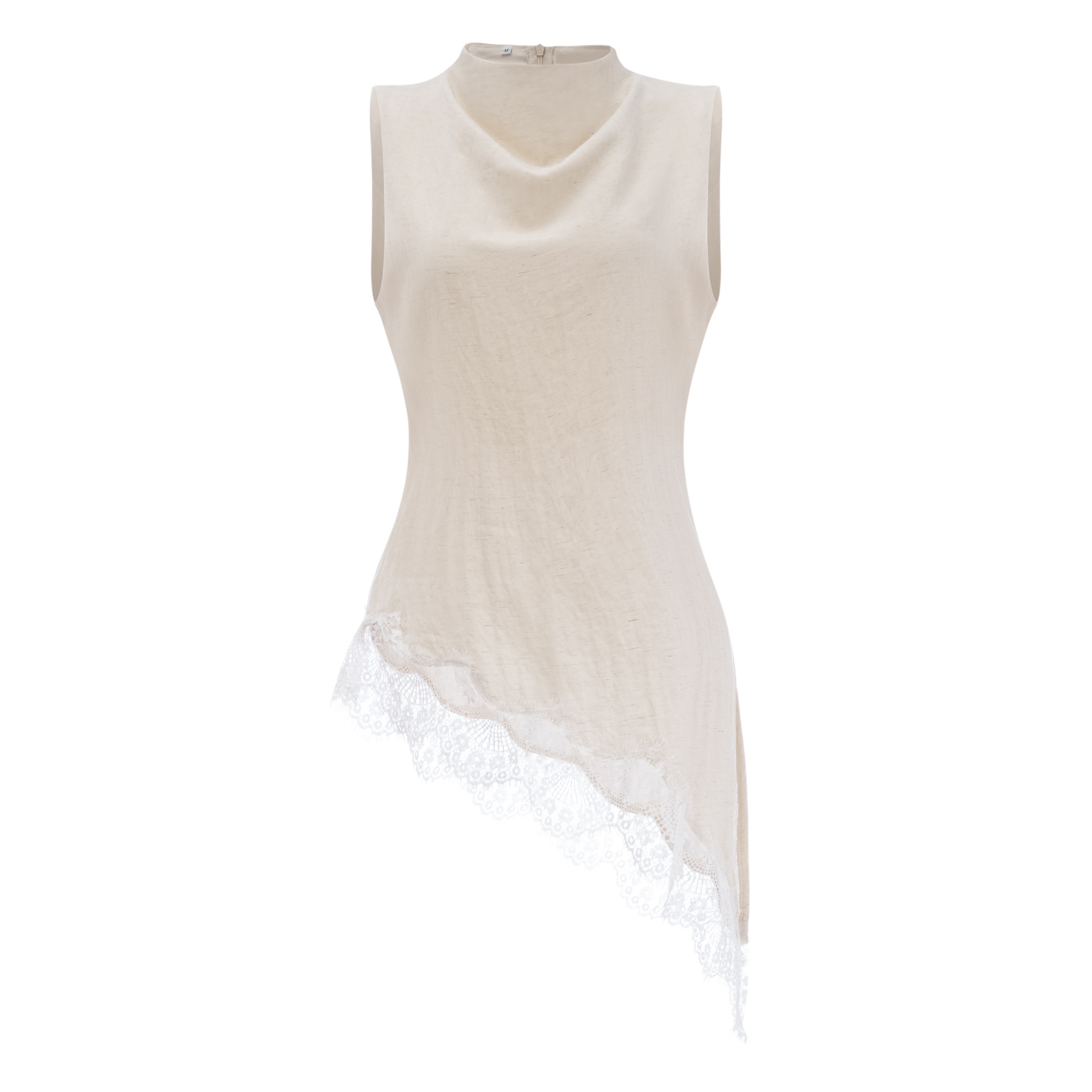Marlowe Neutral High Neck Top & Lace Shorts Set
