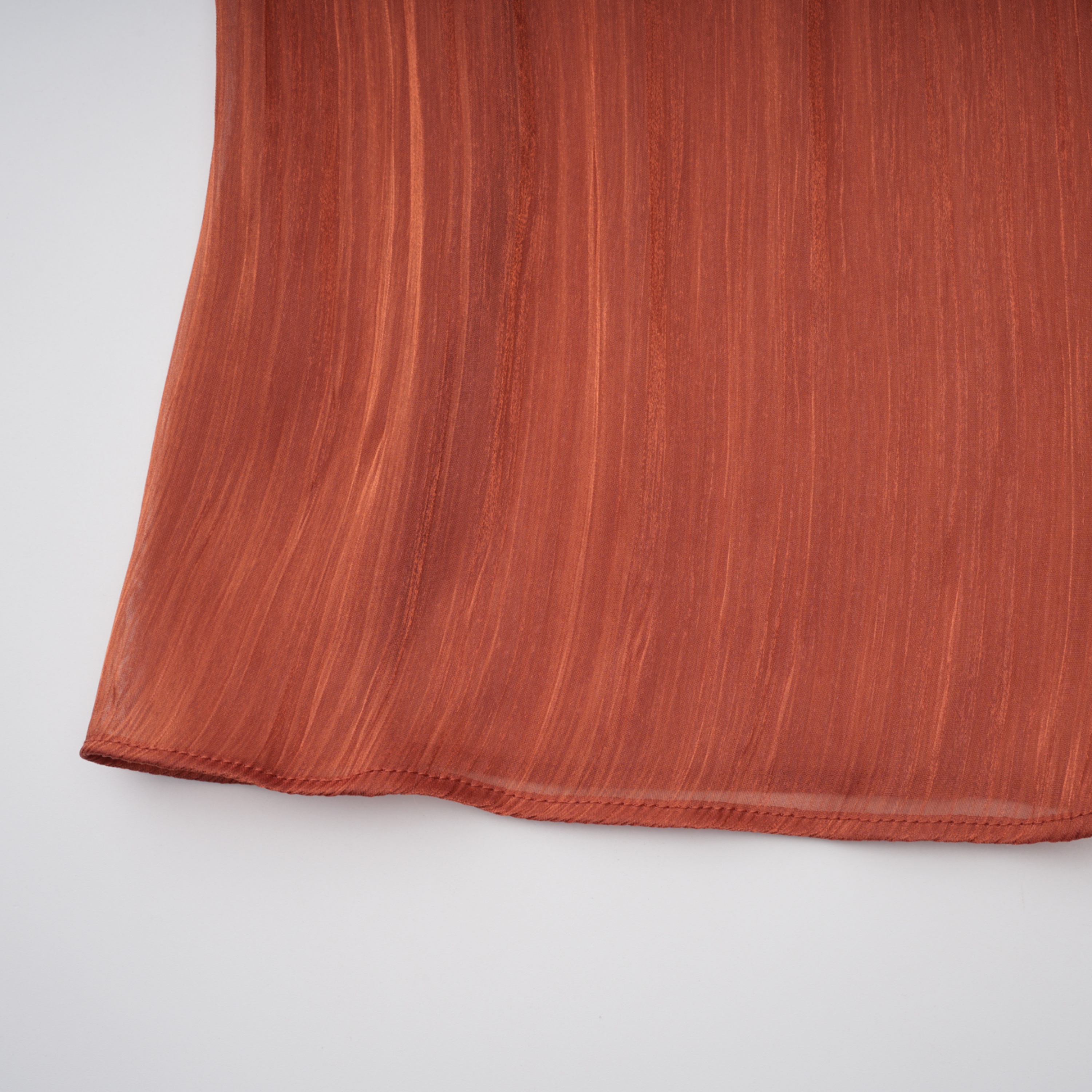 Merve Rust Brown Draped Ruched Maxi Dress